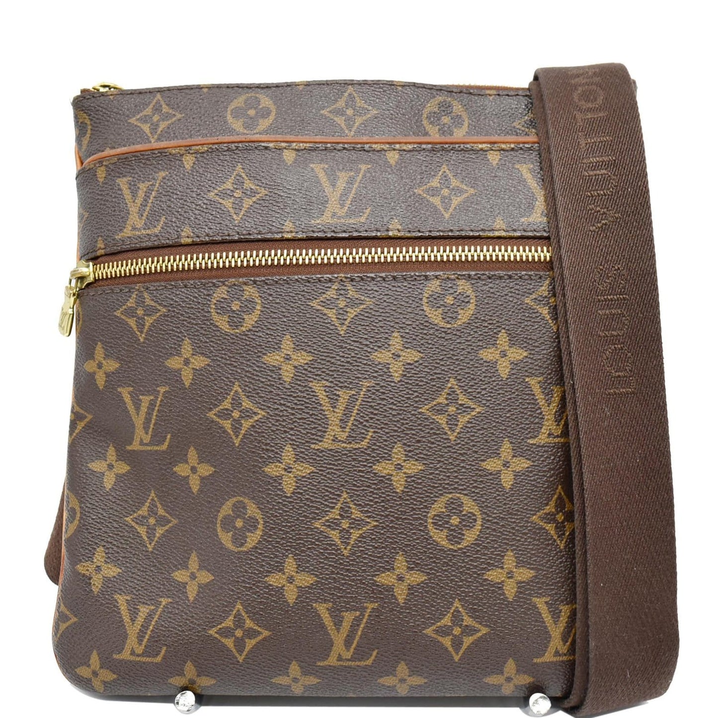 LOUIS VUITTON Pochette Valmy Monogram Canvas Crossbody Bag Brown