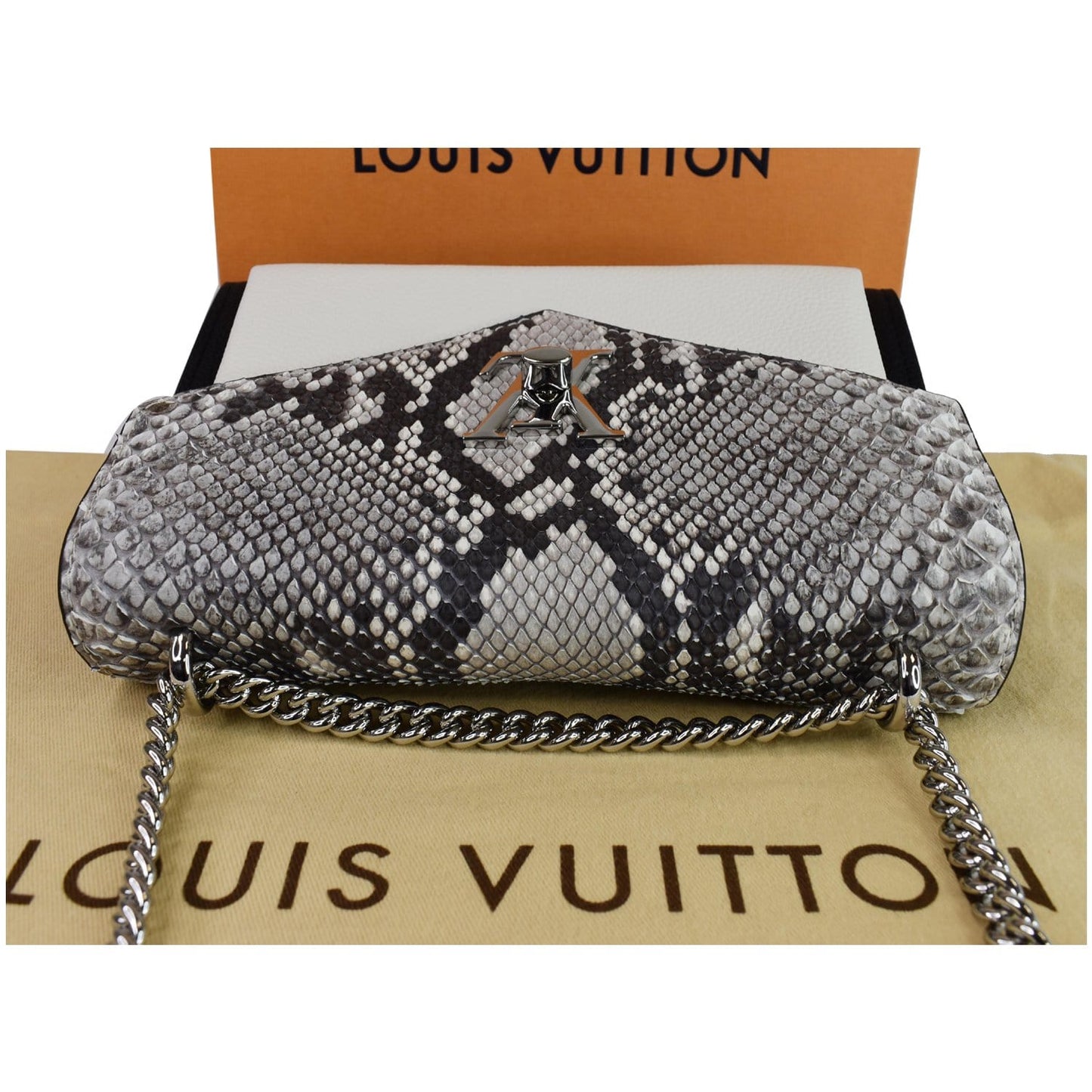 LOUIS VUITTON MyLockme BB Leather Crossbody Bag Black/Creme Beige