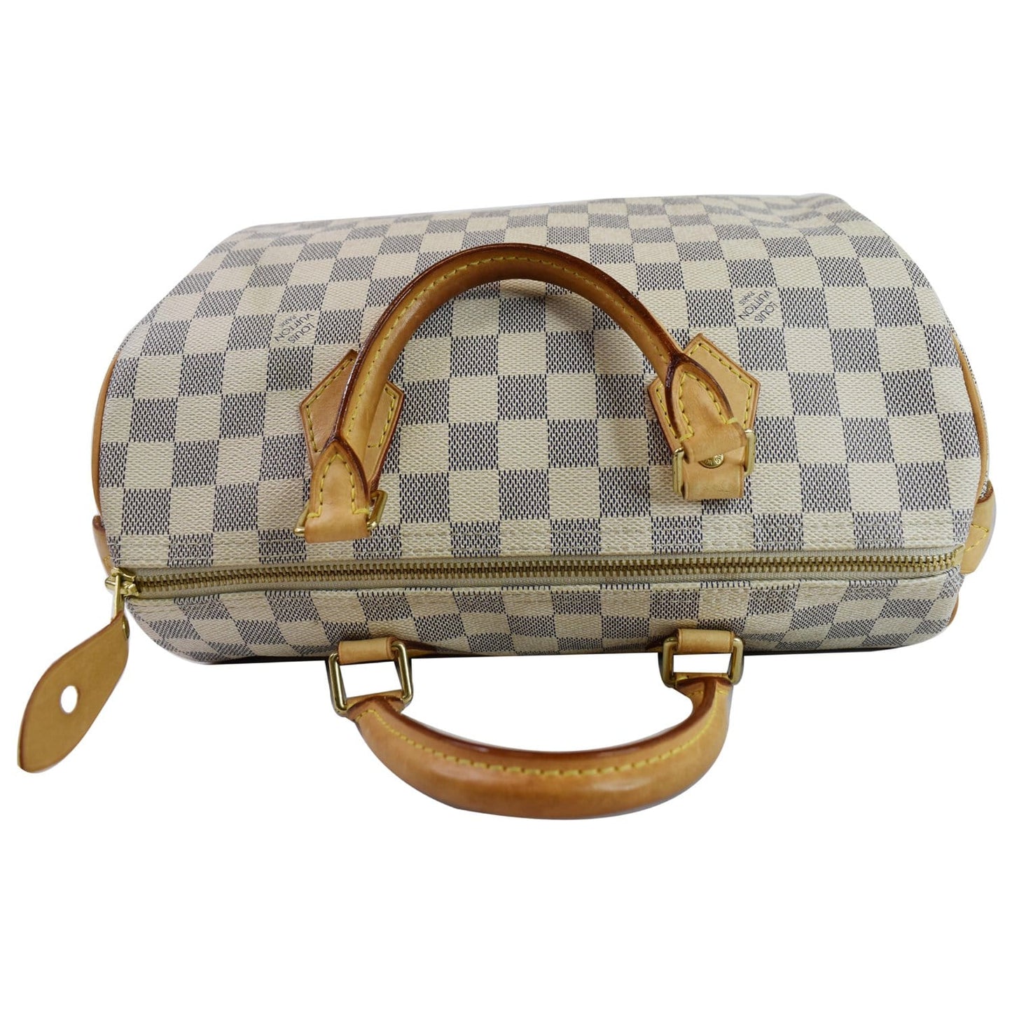 LOUIS VUITTON Speedy 30 Damier Azur Satchel Bag White