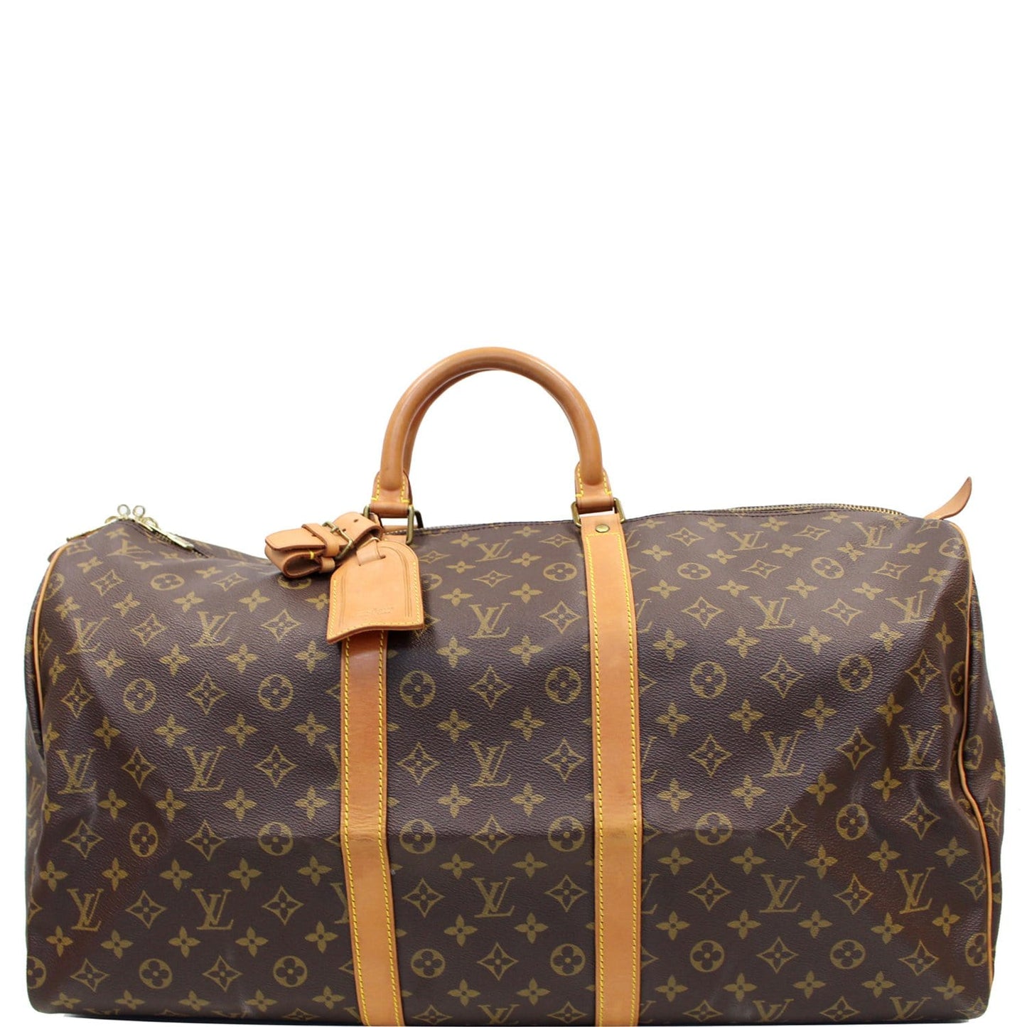 LOUIS VUITTON Keepall 55 Monogram Canvas Travel Bag Brown