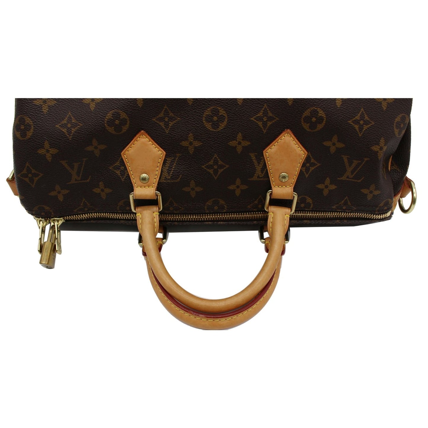 LOUIS VUITTON Speedy 35 Bandouliere Monogram Canvas Satchel Bag Brown