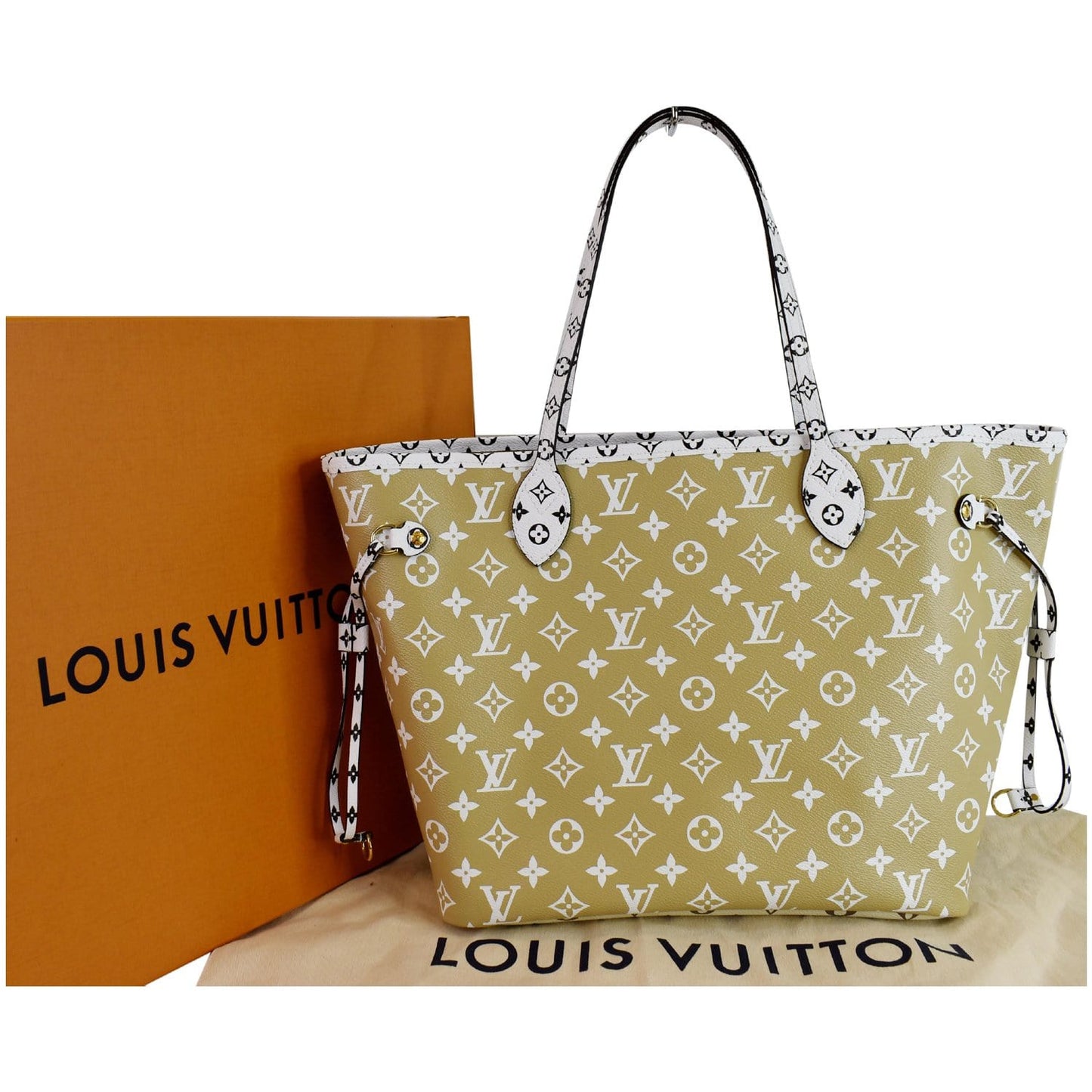 LOUIS VUITTON Giant Neverfull MM Monogram Canvas Shoulder Bag Olive - Last Call
