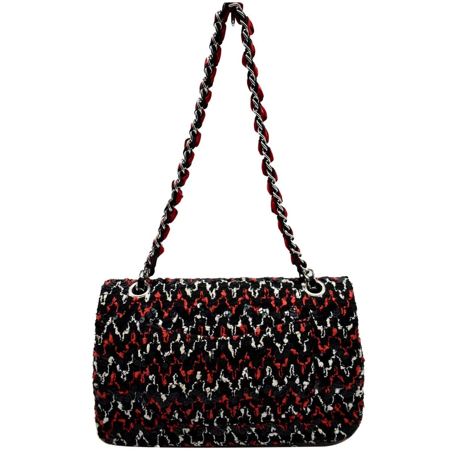 CHANEL Flap Tweed Fabric Shoulder Bag Multicolor