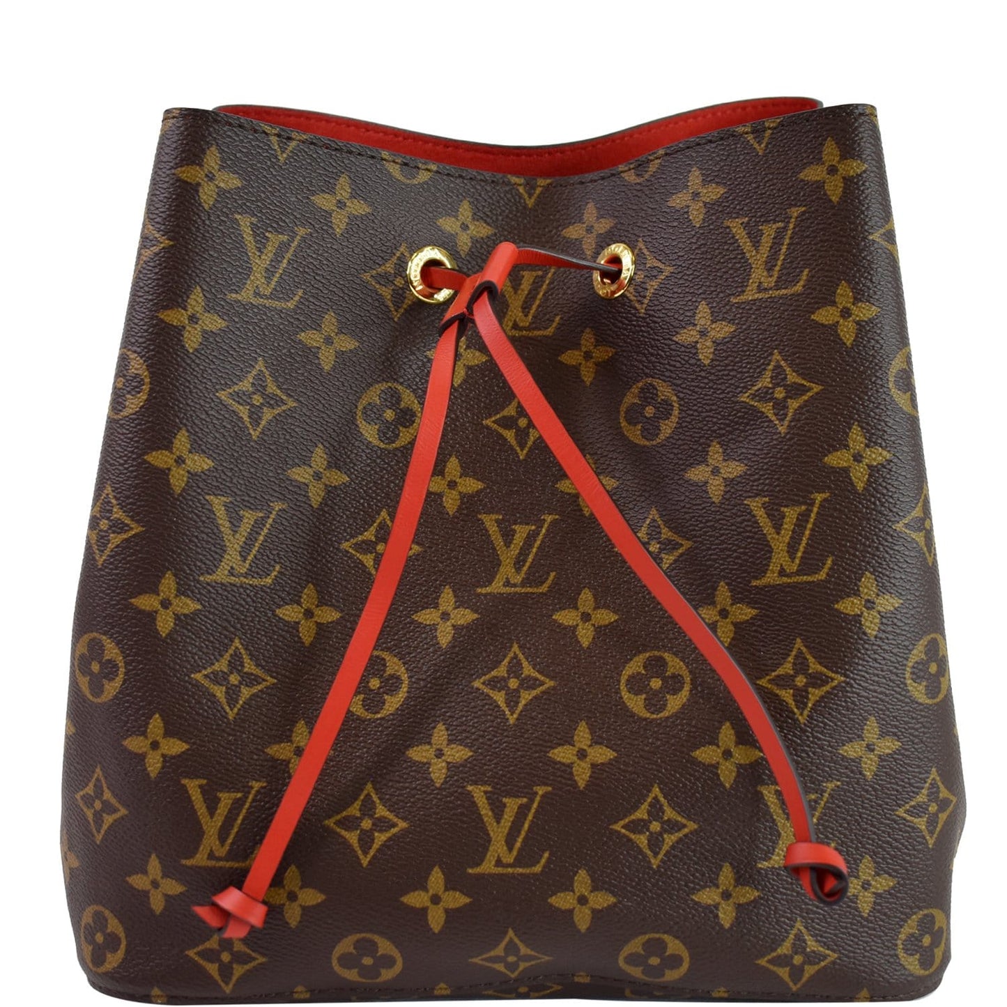 LOUIS VUITTON Neonoe Monogram Canvas Shoulder Bag Coquelicot