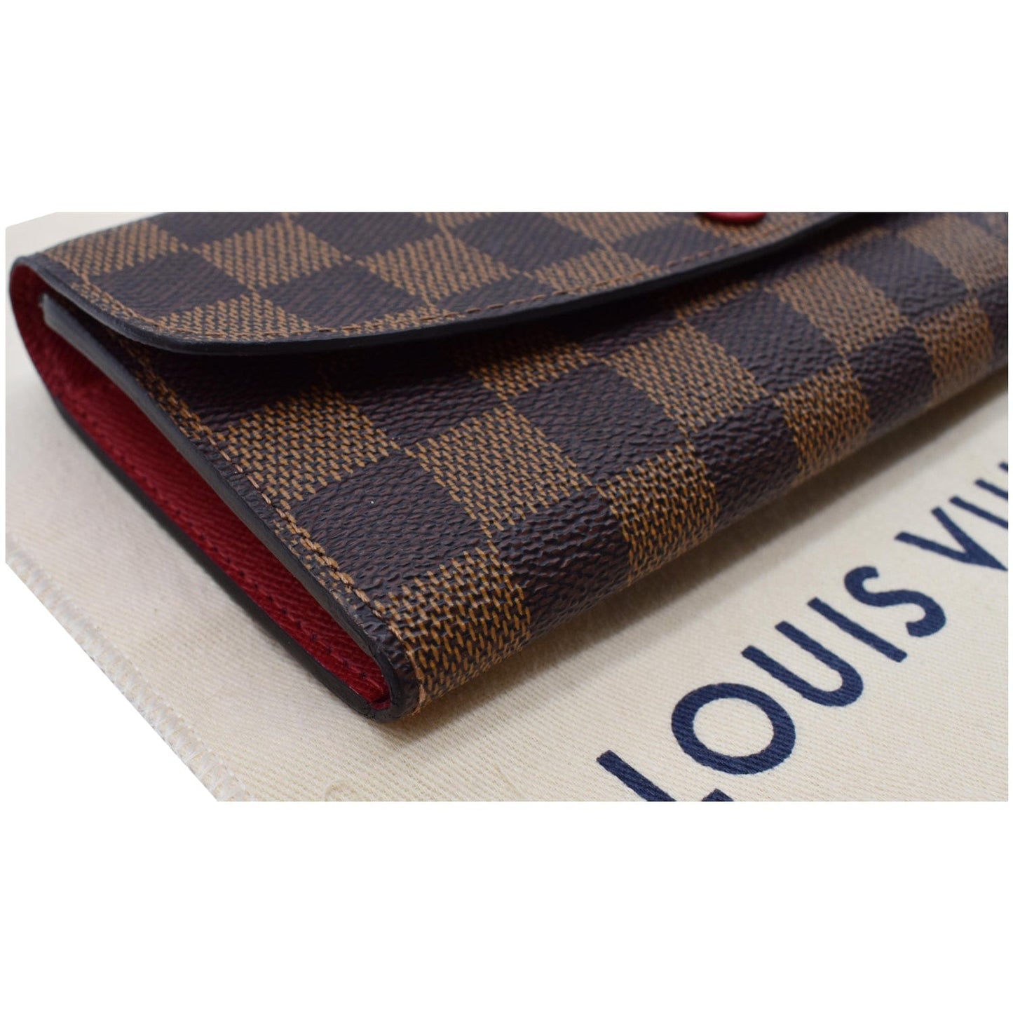 LOUIS VUITTON Emilie Damier Ebene Wallet Brown