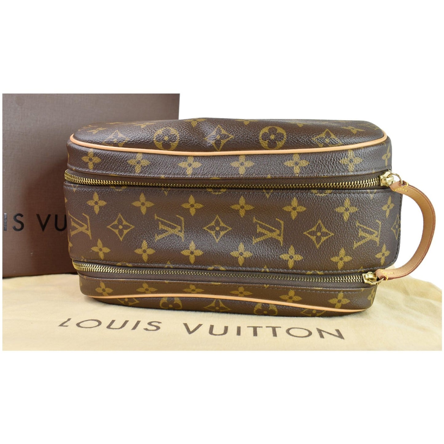 LOUIS VUITTON Monogram Canvas King Size Toiletry Bag Brown