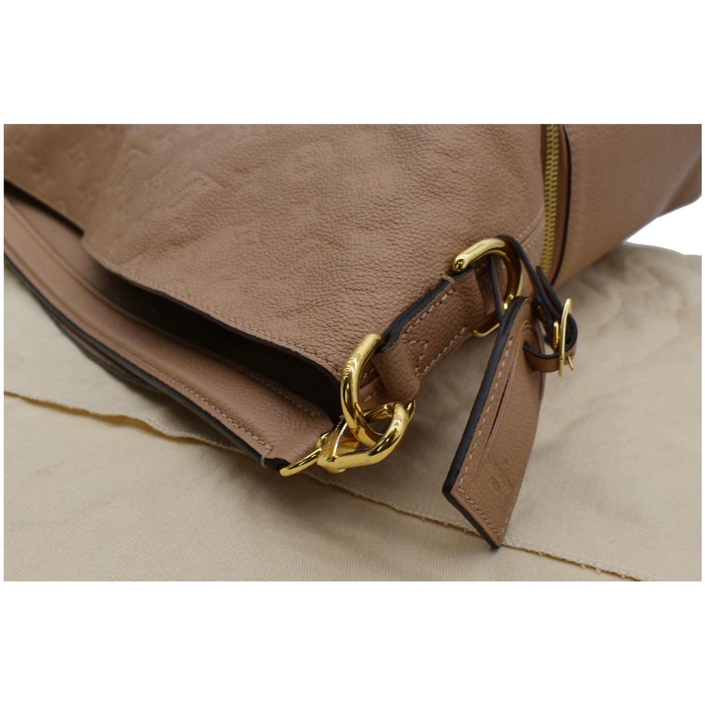 LOUIS VUITTON Melie Empreinte Leather Hobo Bag Beige