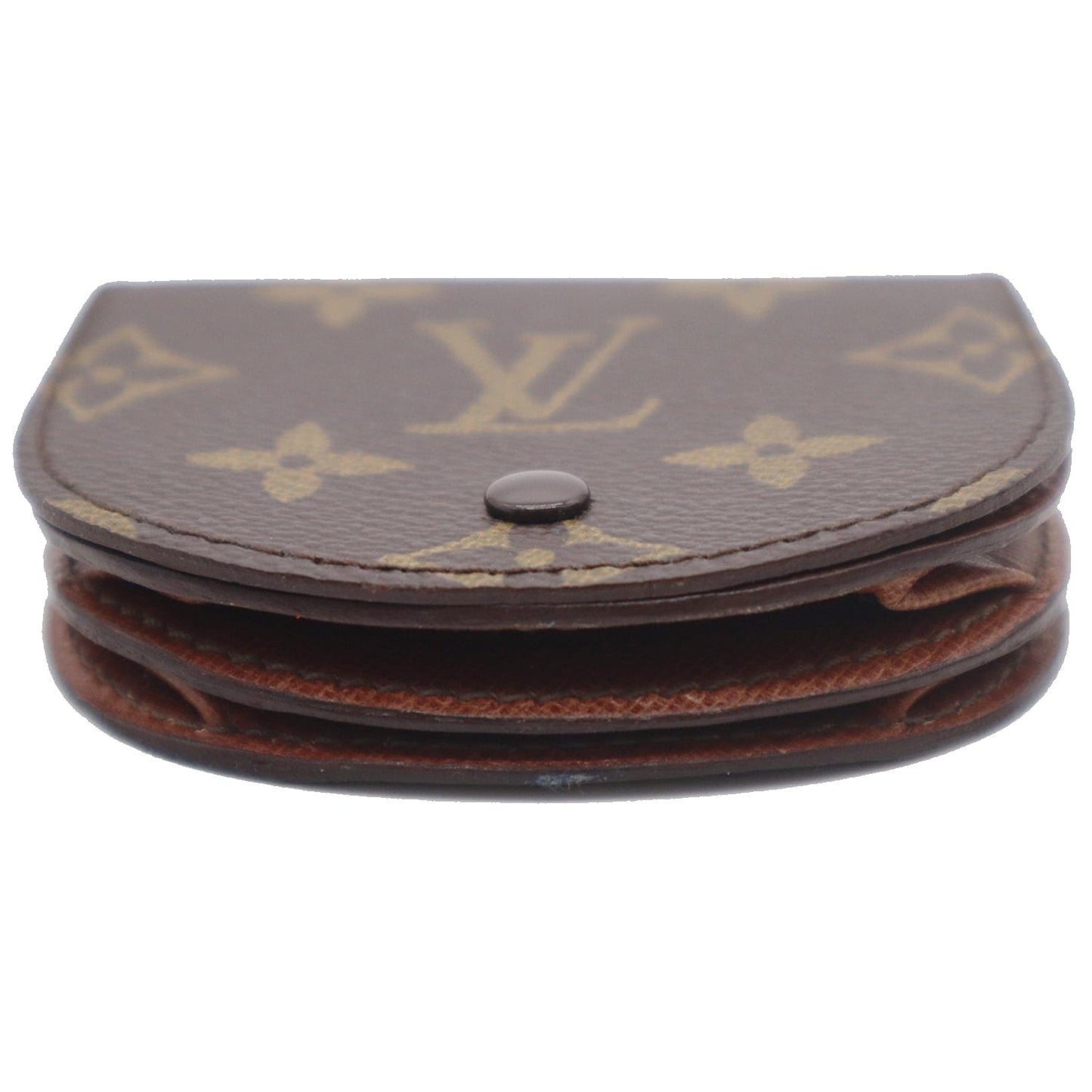 LOUIS VUITTON Monogram Canvas Porte Monnaie Gousset Coin Purse Brown
