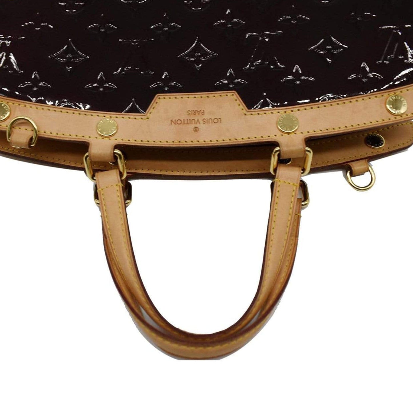 LOUIS VUITTON Brea MM Monogram Vernis Satchel Bag Amarante