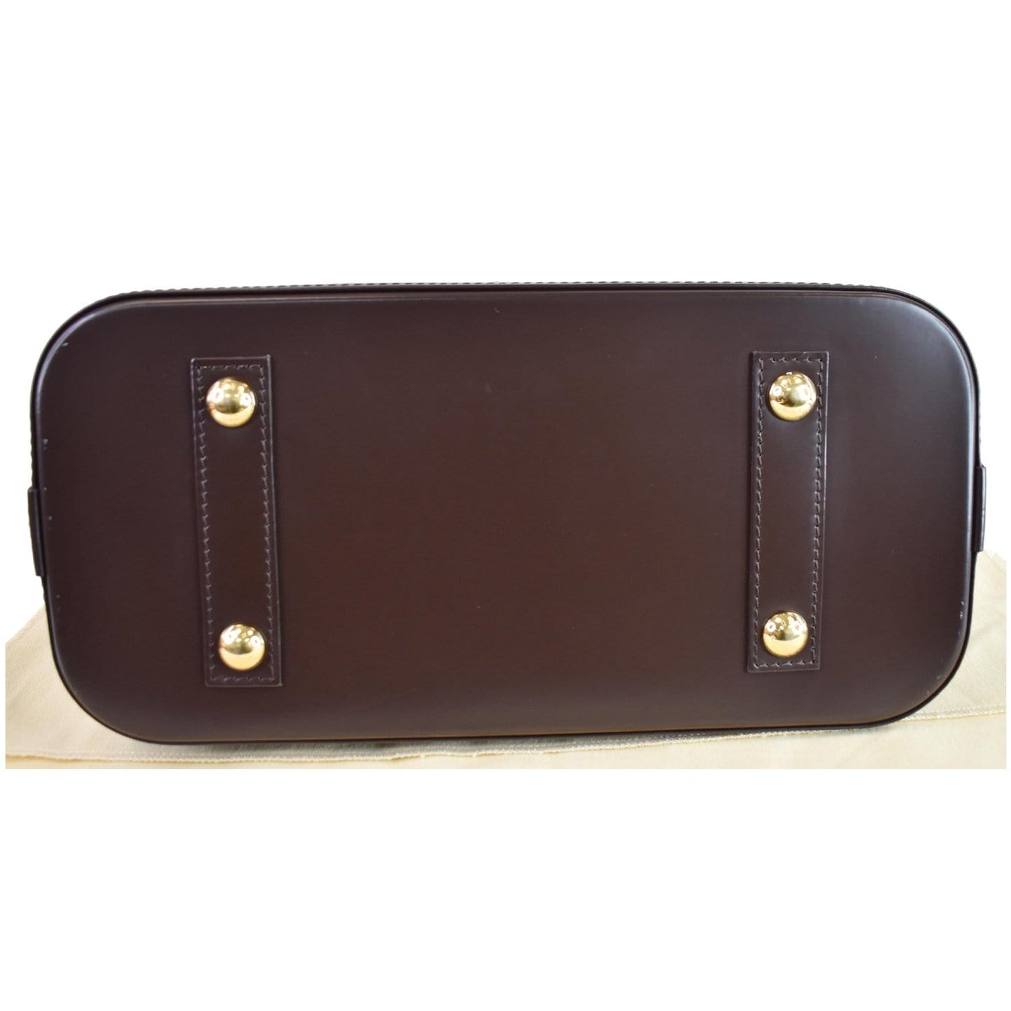 LOUIS VUITTON Alma Damier Ebene Satchel Bag Brown