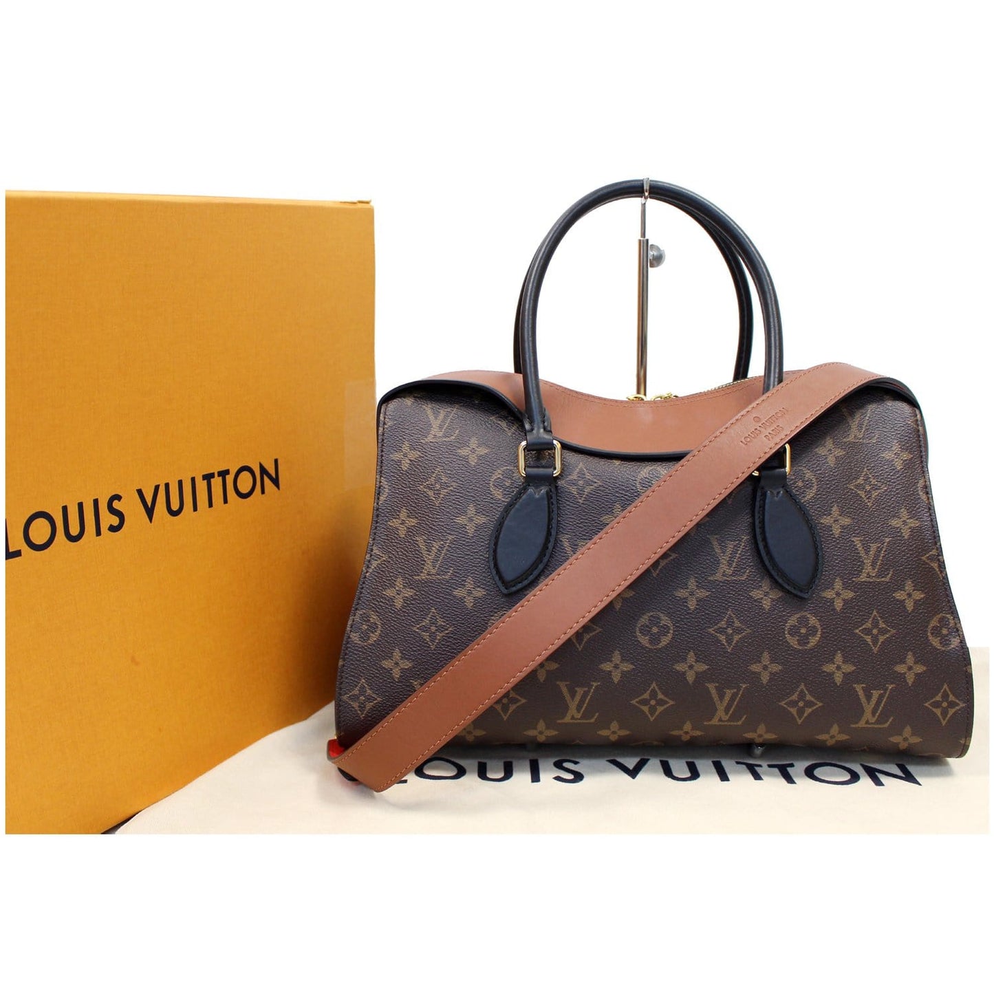 LOUIS VUITTON Tuileries Monogram Canvas Tote Shoulder Bag Caramel