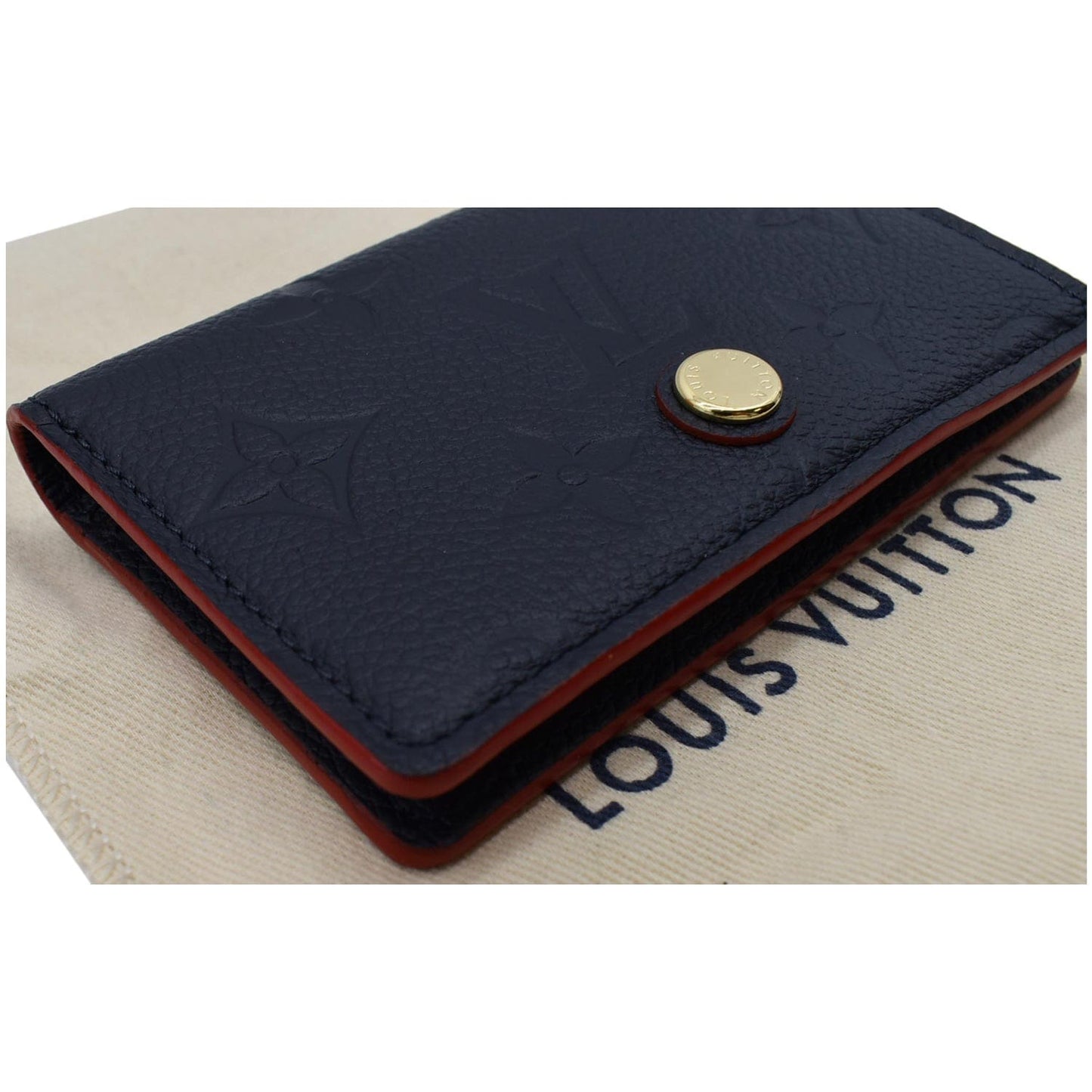 LOUIS VUITTON Multicartes Monogram Empreinte Leather Wallet Marine Rouge