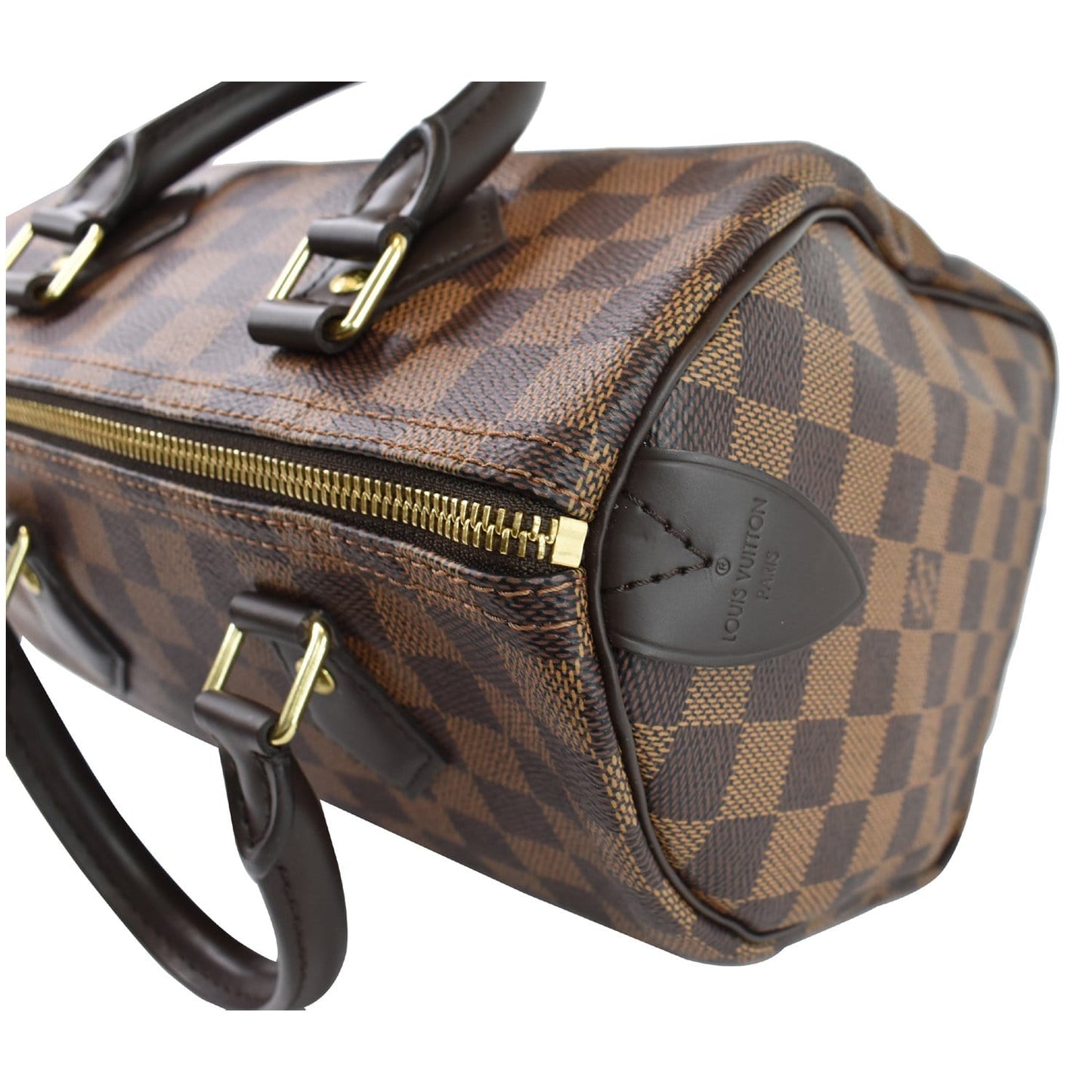 LOUIS VUITTON Speedy 25 Damier Ebene Satchel Bag Brown