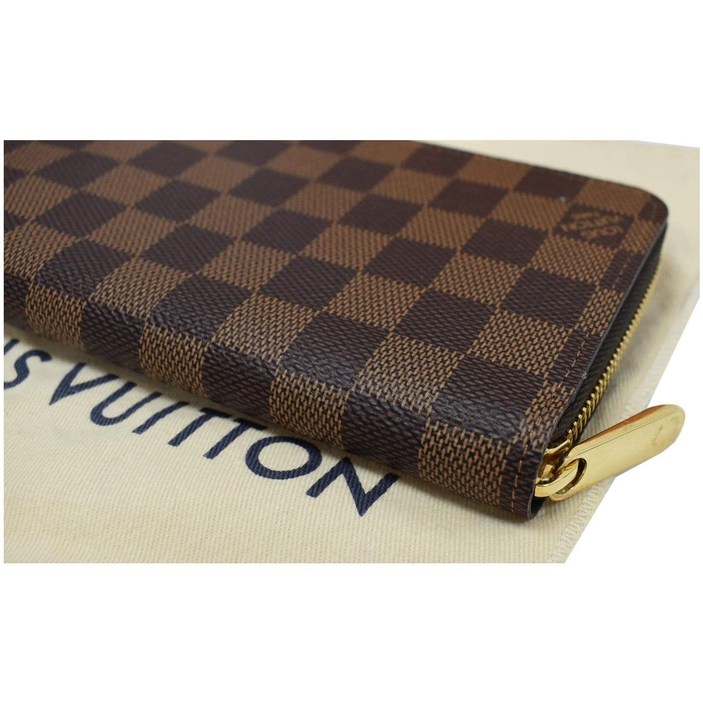 LOUIS VUITTON Damier Ebene Zippy Long Wallet Brown
