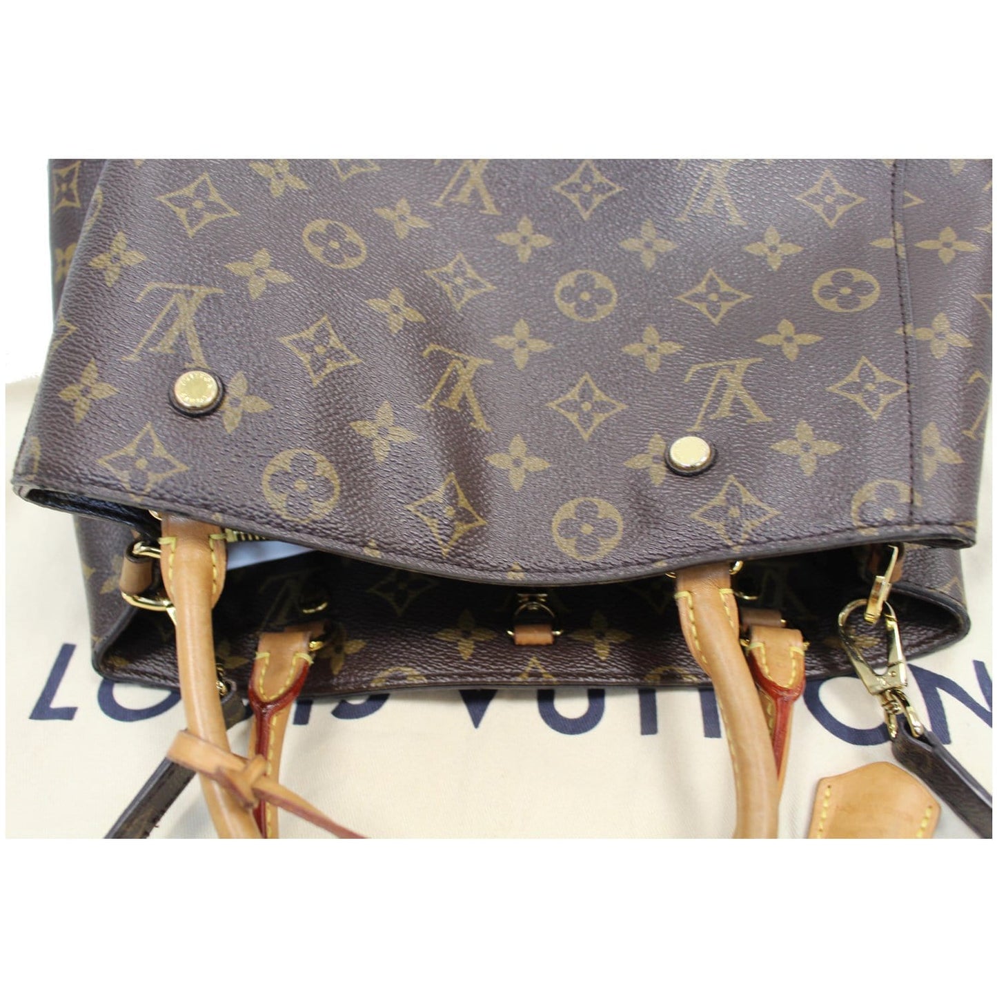 LOUIS VUITTON Montaigne MM Monogram Canvas Shoulder Bag Brown