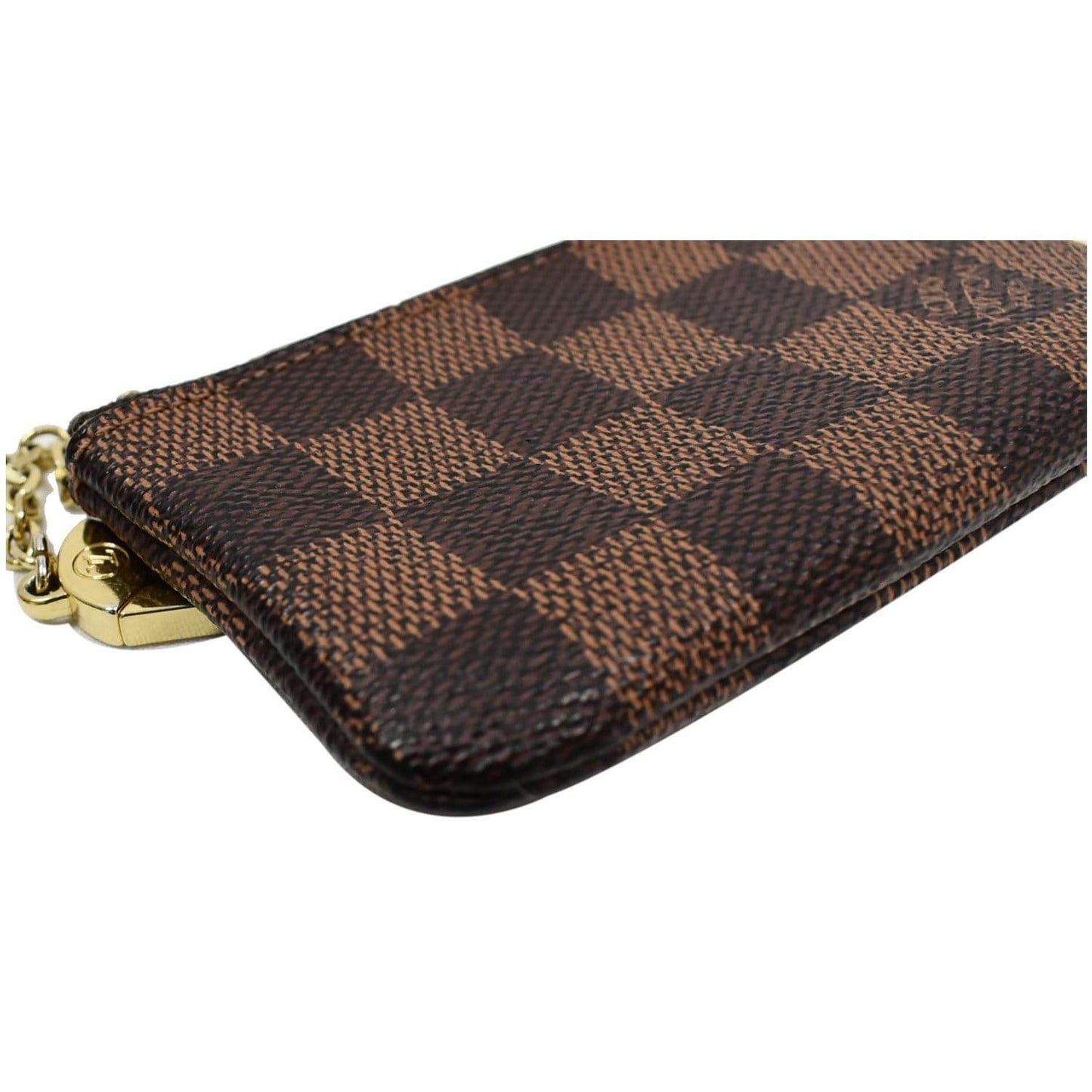 LOUIS VUITTON Pochette Key Cles Damier Ebene Coin Case Brown