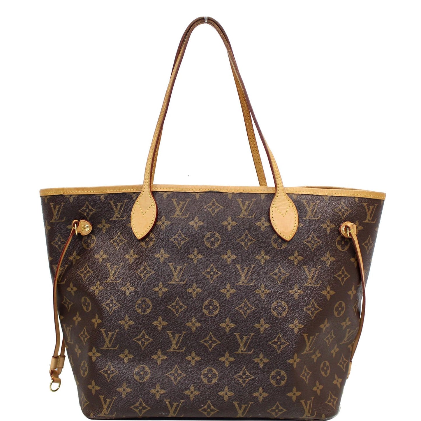 LOUIS VUITTON Neverfull MM Monogram Canvas Tote Shoulder Bag Brown