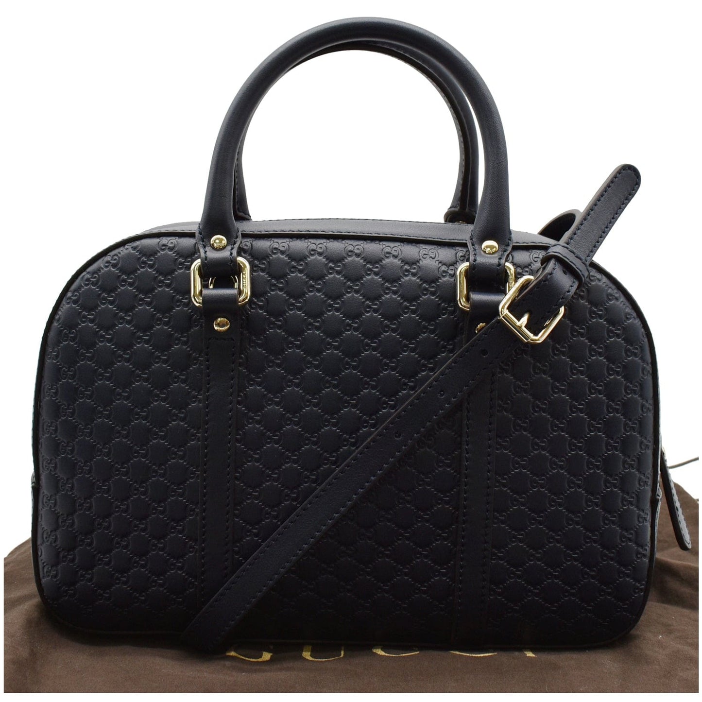 GUCCI Small Microguccissima Leather Crossbody Bag Navy Blue 510286