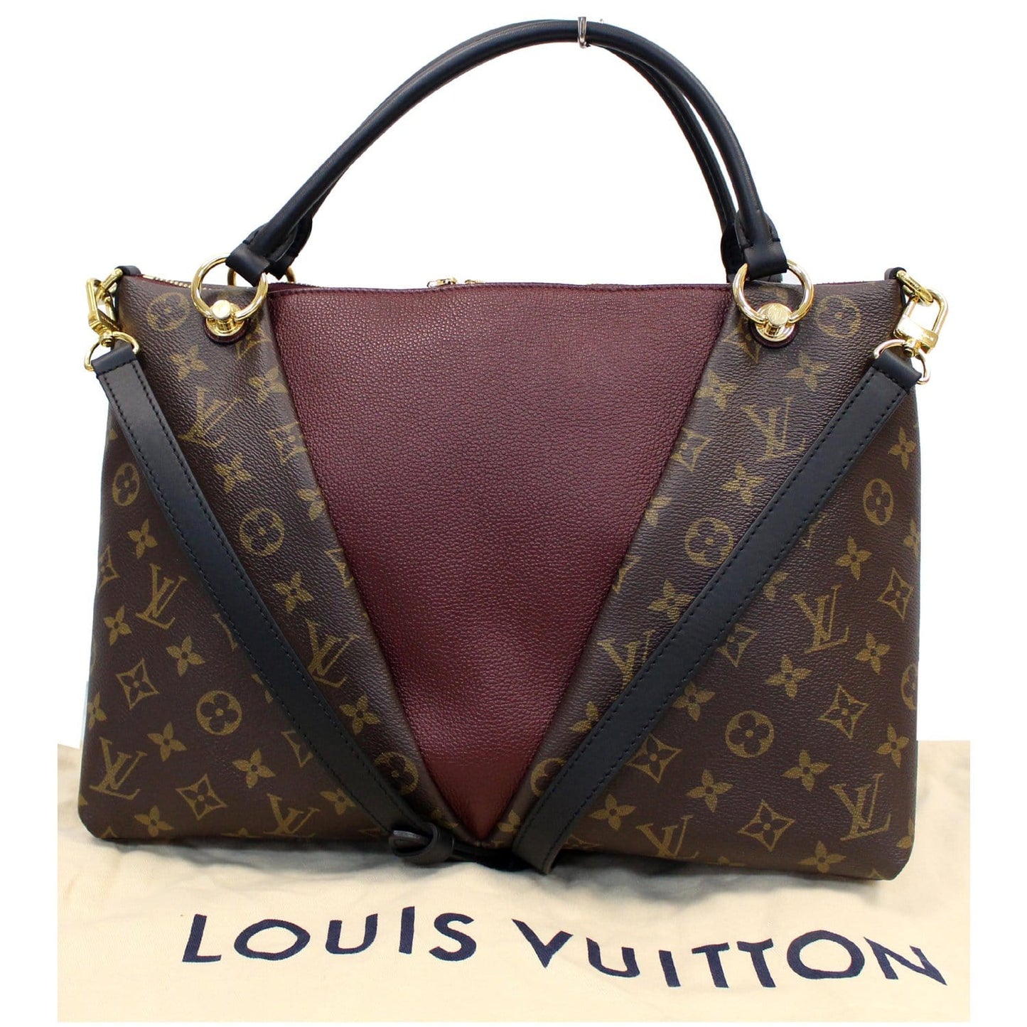 LOUIS VUITTON V MM Monogram Canvas Tote Shoulder Bag Bordeaux - 15% OFF