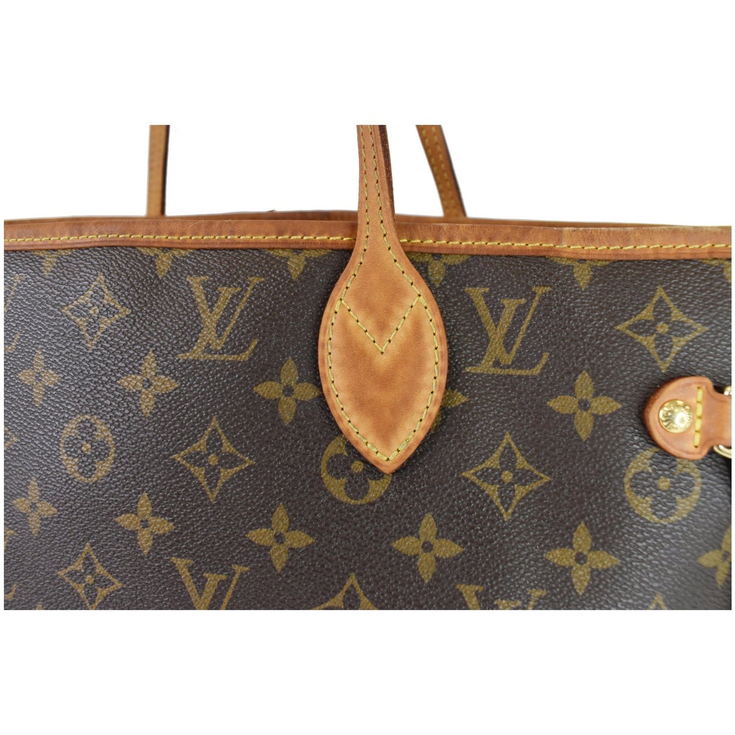 LOUIS VUITTON Neverfull MM Monogram Canvas Tote Shoulder Bag Brown