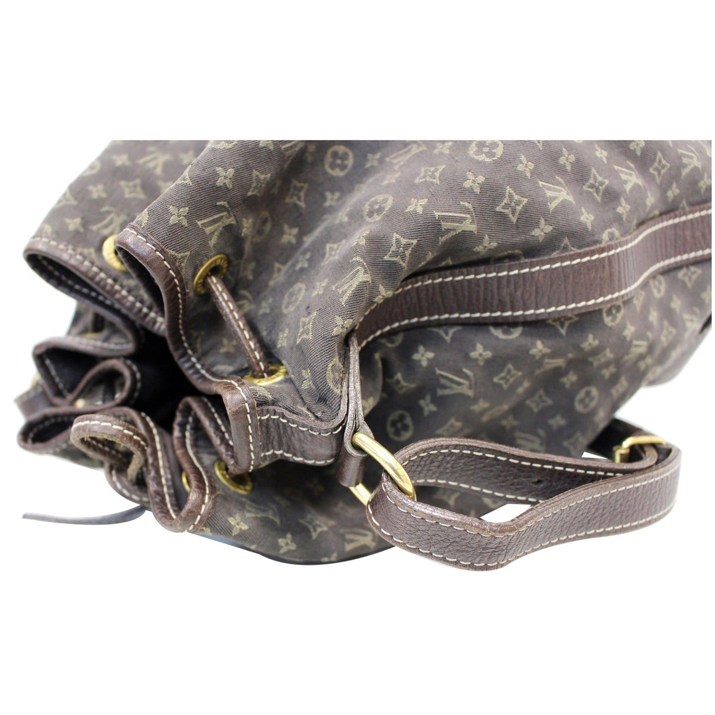 LOUIS VUITTON Large Noe Monogram Mini Lin Shoulder Bag Black
