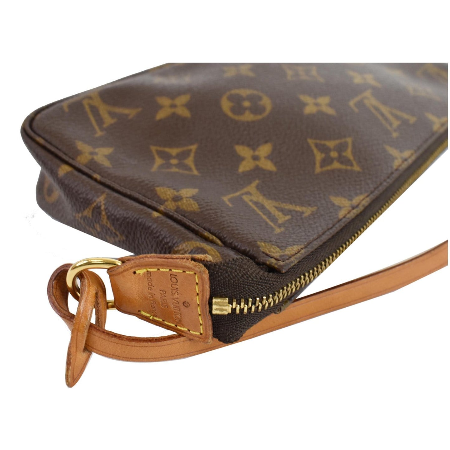 LOUIS VUITTON Pochette Monogram Canvas Accessories Pouch Brown
