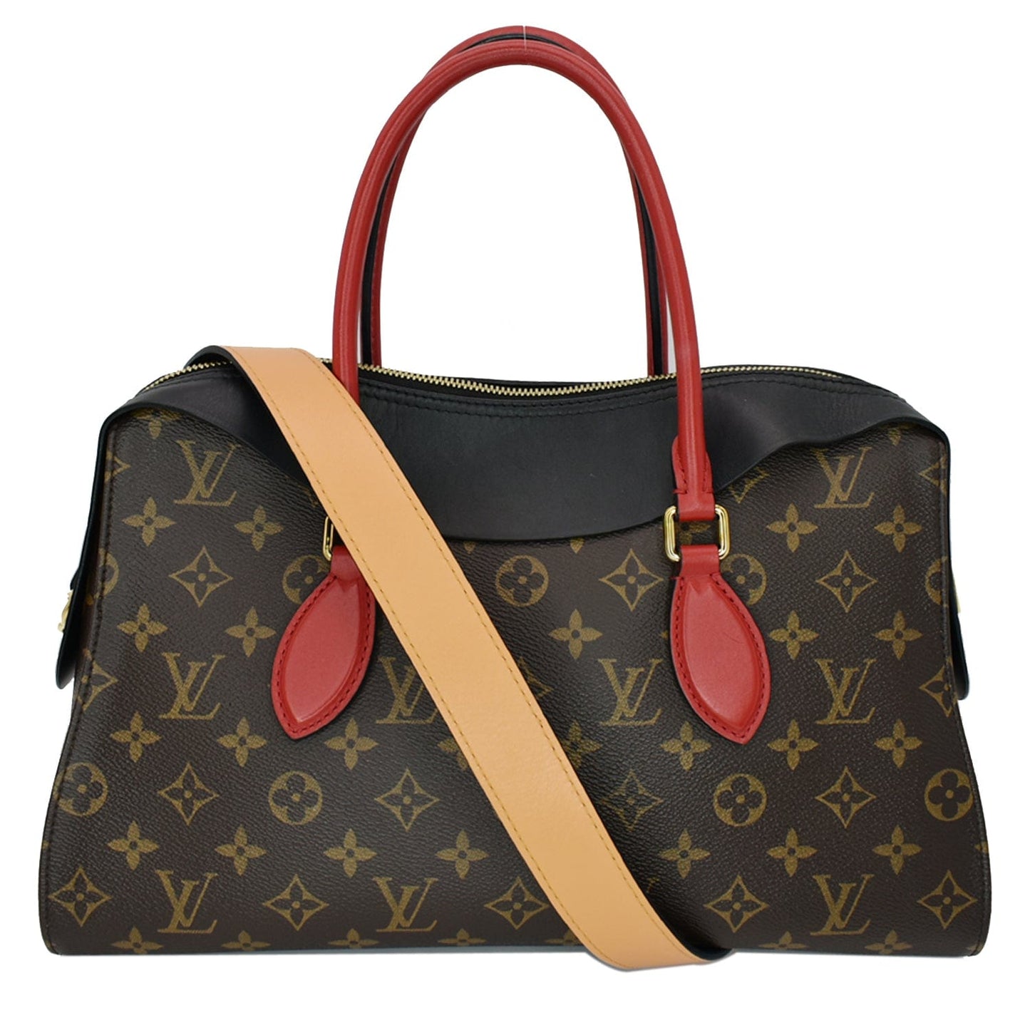LOUIS VUITTON Tuileries Monogram Canvas Tote Shoulder Bag Brown