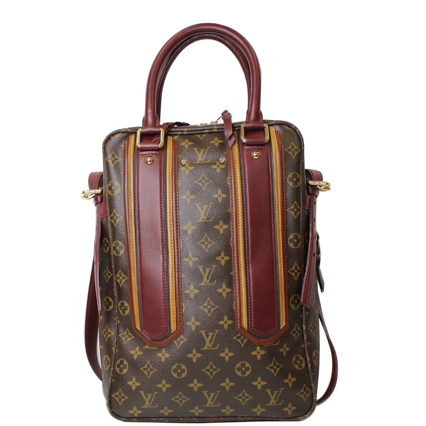 LOUIS VUITTON Bequia Porte Document Monogram Vertical Tote Bag Brown