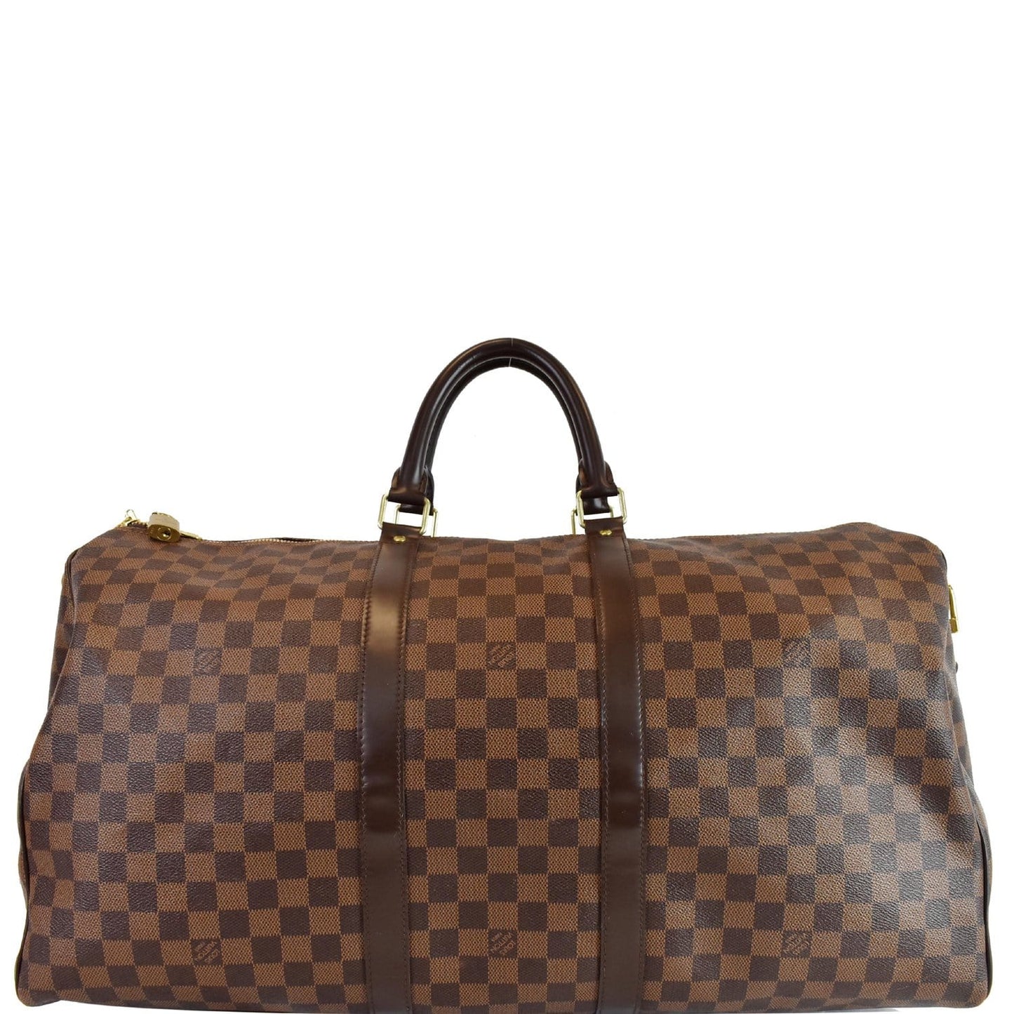 LOUIS VUITTON Keepall Bandouliere 55 Damier Ebene Travel Bag Brown