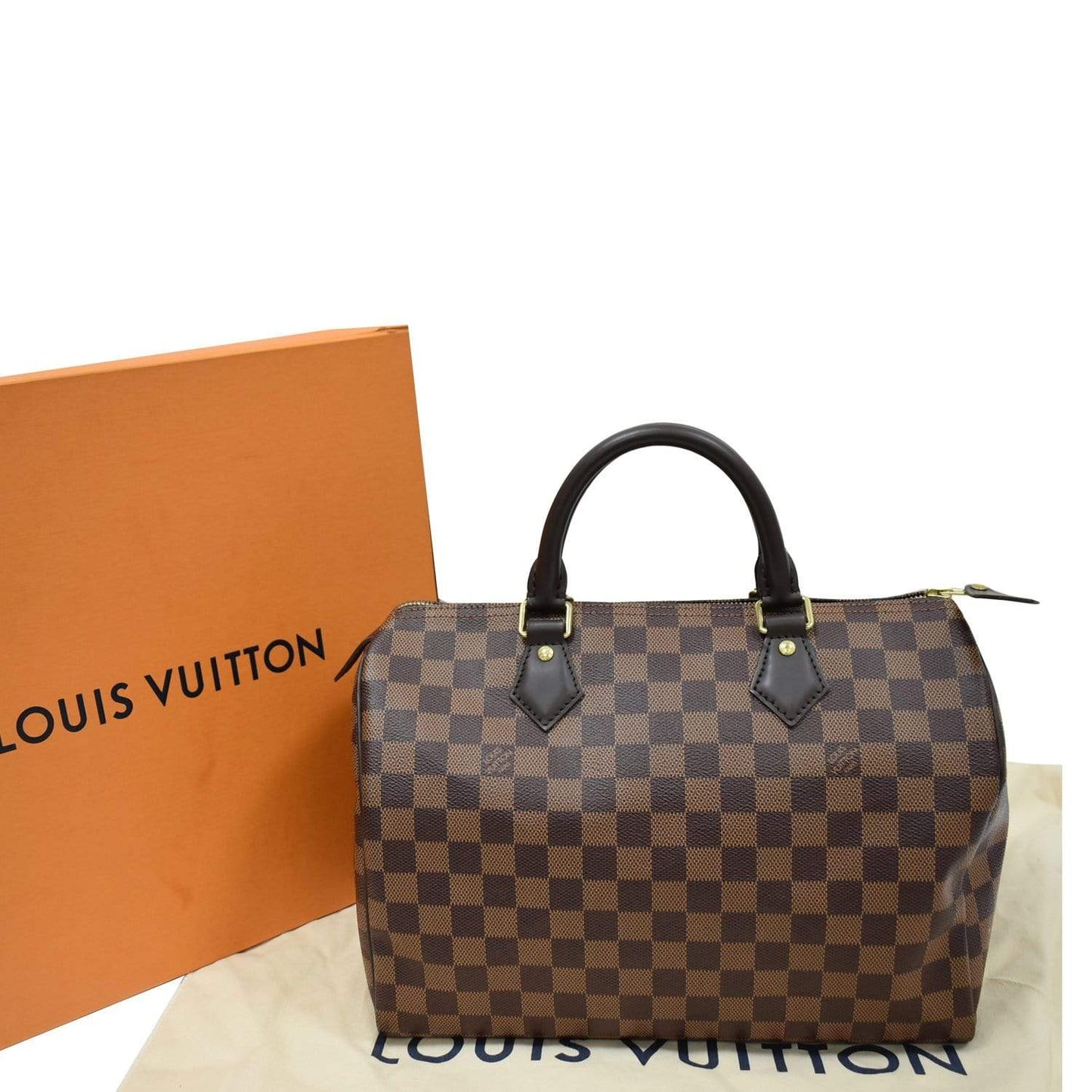 LOUIS VUITTON Speedy 30 Damier Ebene Shoulder Bag Brown