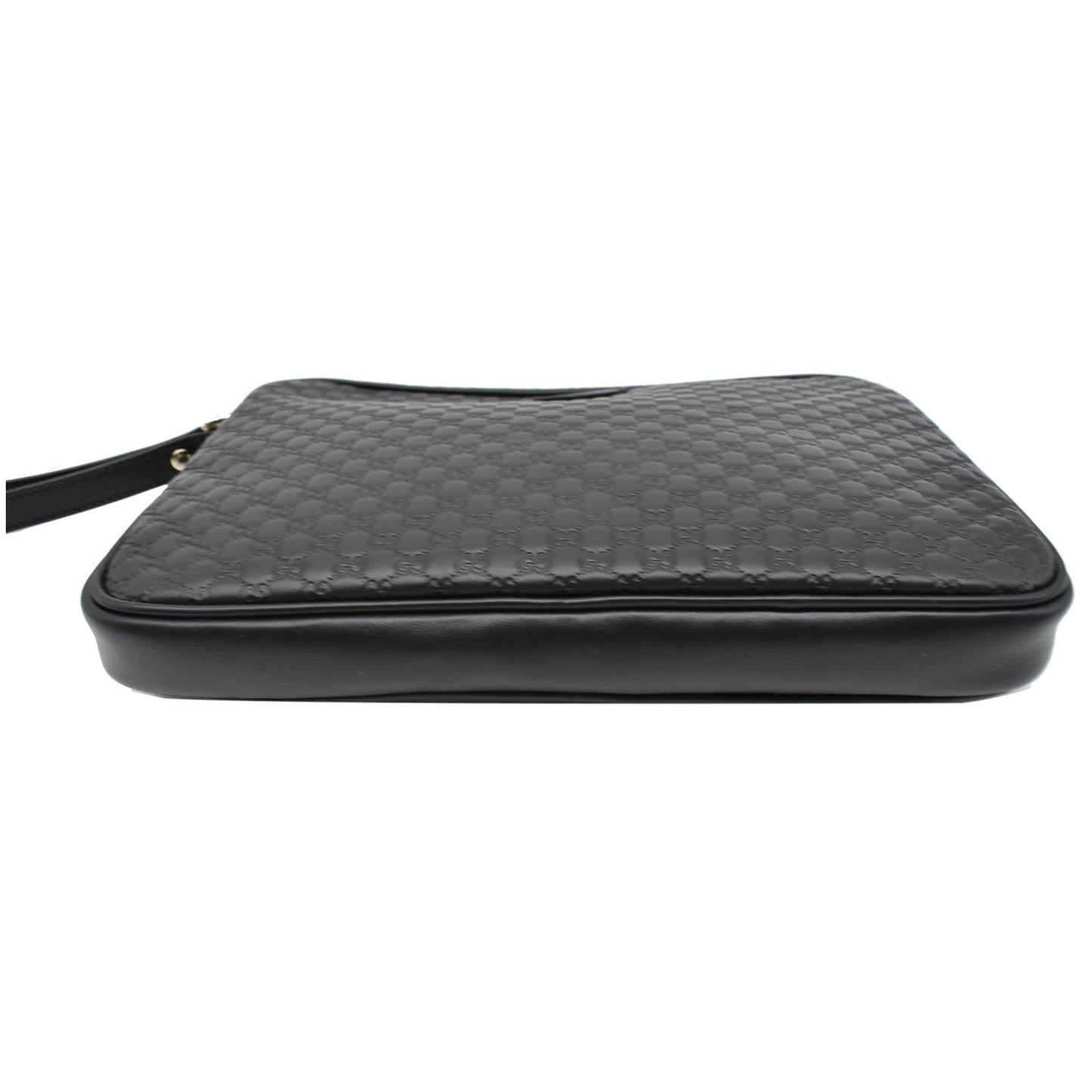 GUCCI Microguccissima Leather Clutch Bag Black 607726