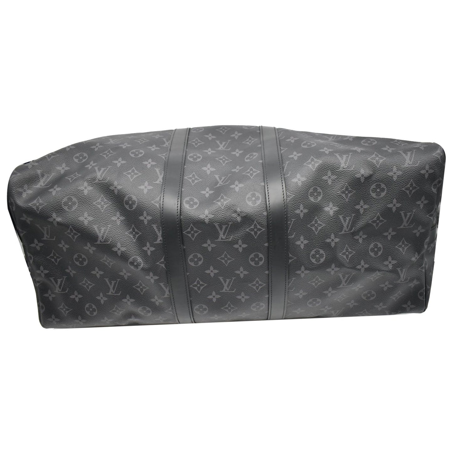 LOUIS VUITTON Keepall 55 Bandouliere Monogram Eclipse Travel Bag Black