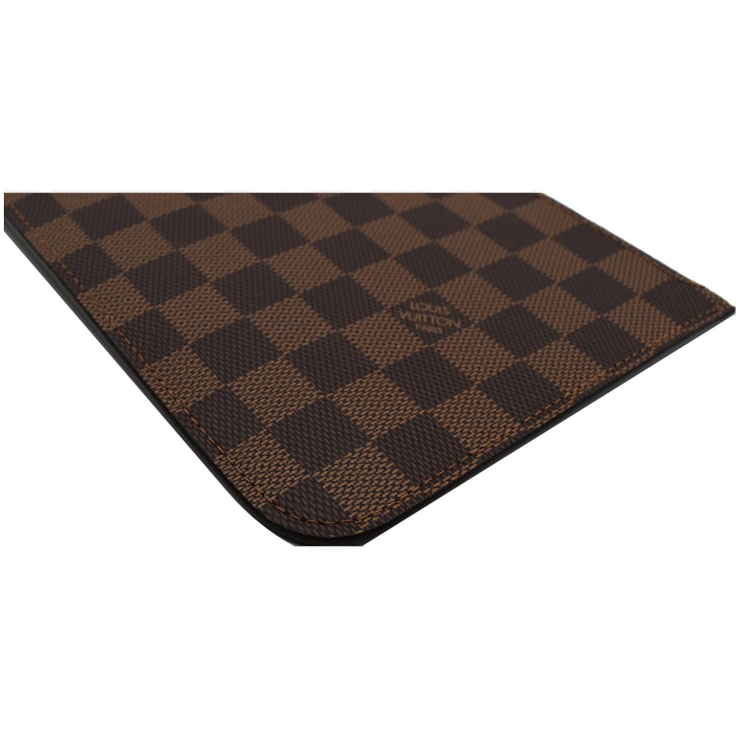 LOUIS VUITTON Neverfull MM Damier Ebene Pochette Wristlet Pouch Brown