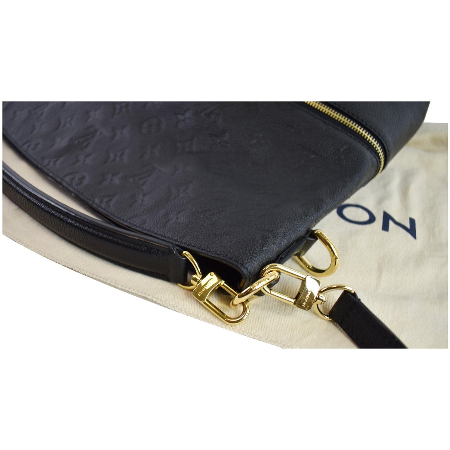 LOUIS VUITTON Melie Empreinte Leather Hobo Shoulder Bag Black