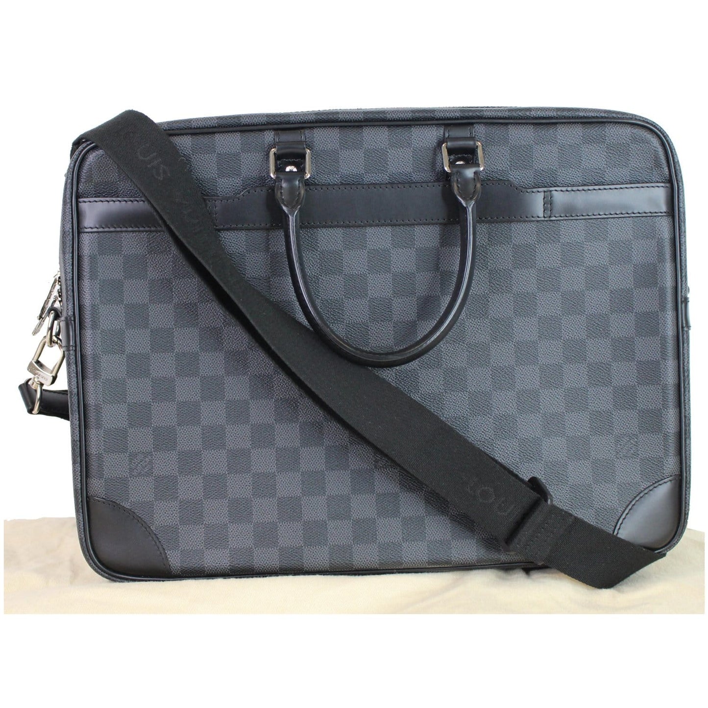 LOUIS VUITTON Porte Documents Voyage GM Damier Graphite Briefcase Bag Black
