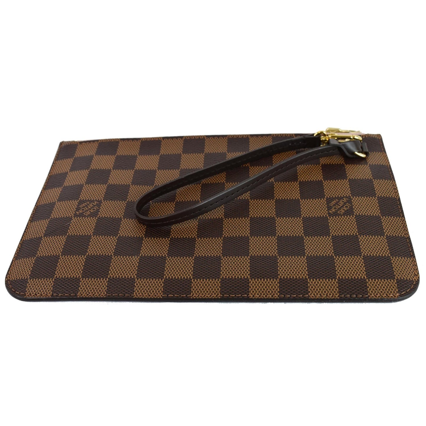 LOUIS VUITTON Pochette Wristlet Pouch Damier Ebene Neverfull MM Brown