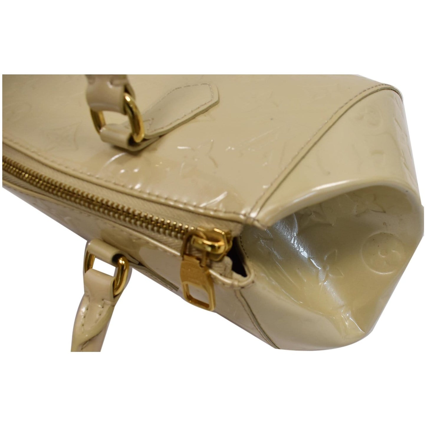 Louis Vuitton Sherwood PM Blanc Corail Monogram Vernis Shoulder Bag Bronze