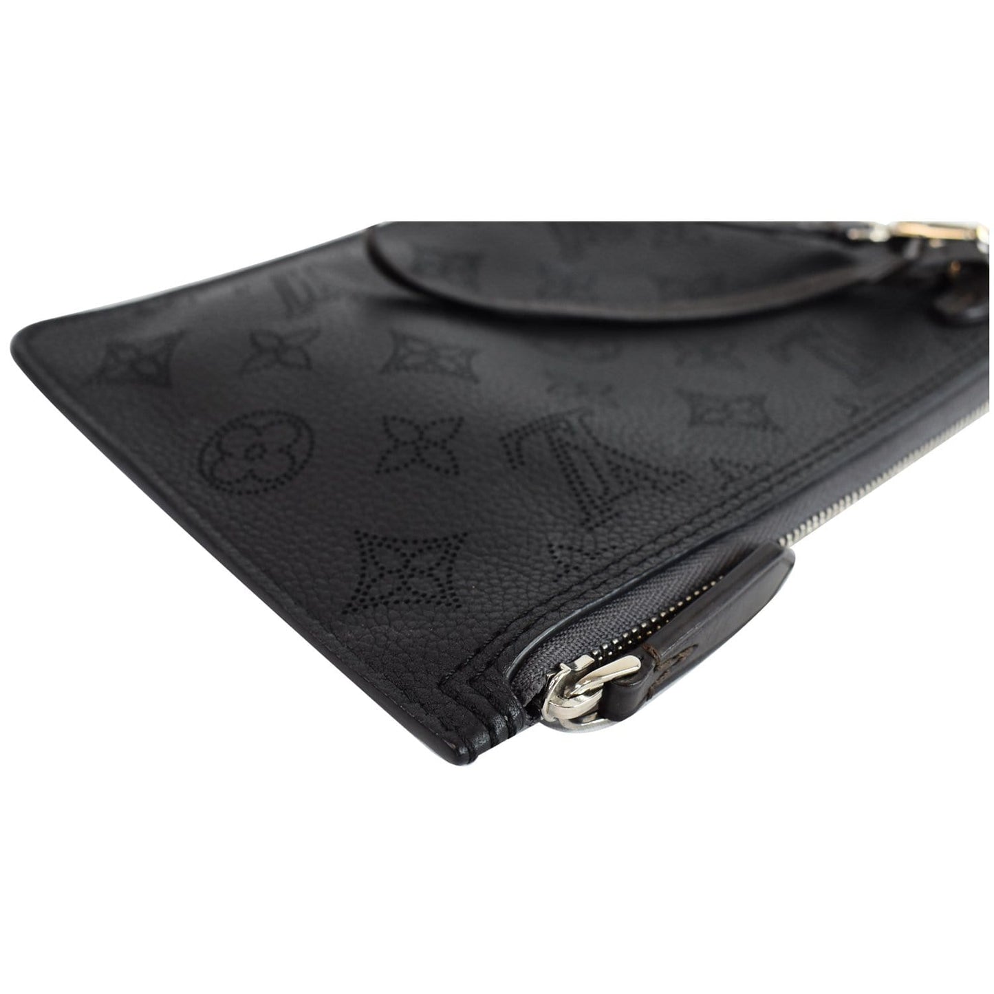 LOUIS VUITTON Wristlet Pochette Monogram Leather Mahina Girolata Black