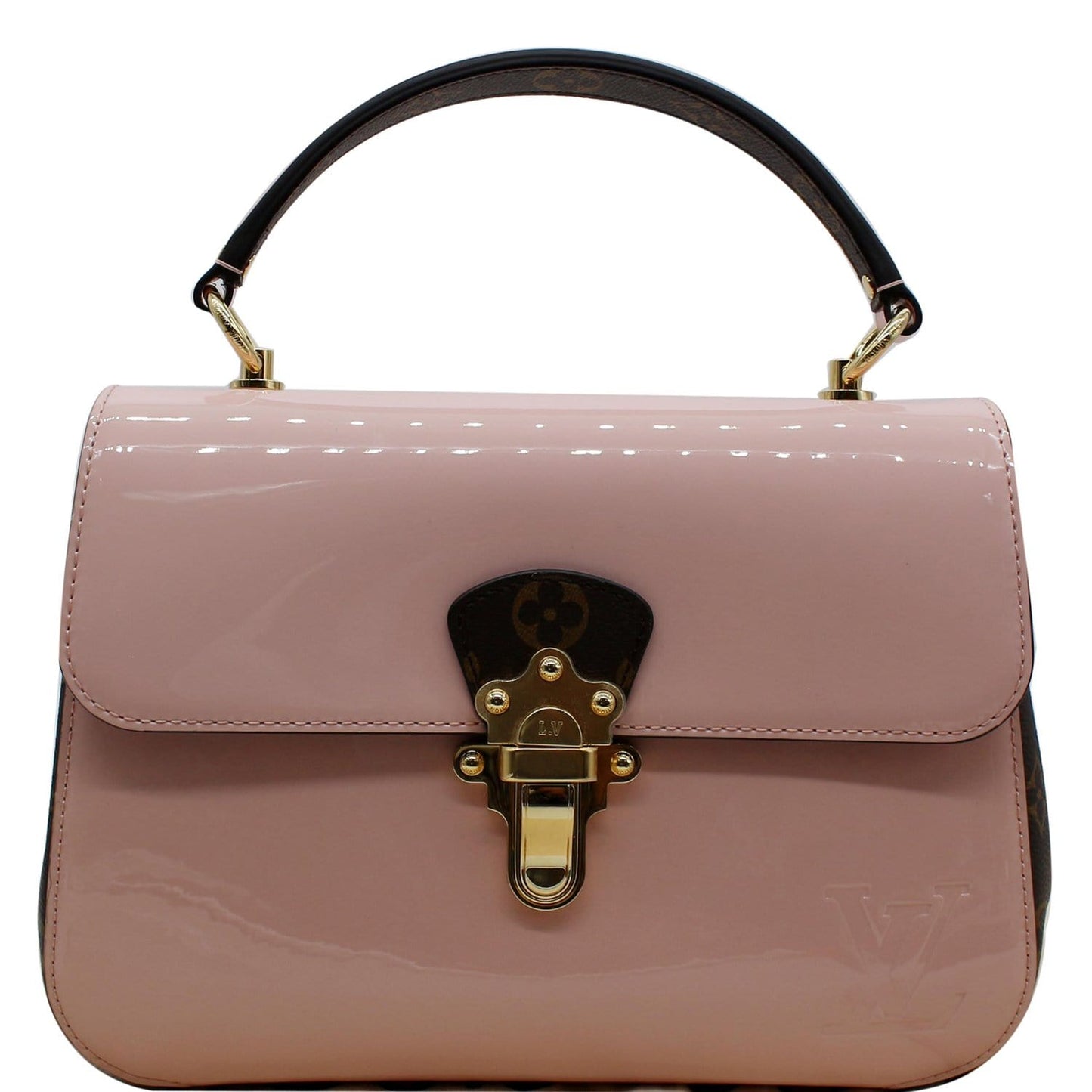 LOUIS VUITTON Cherrywood PM Patent Leather Shoulder Bag Rose Ballerine