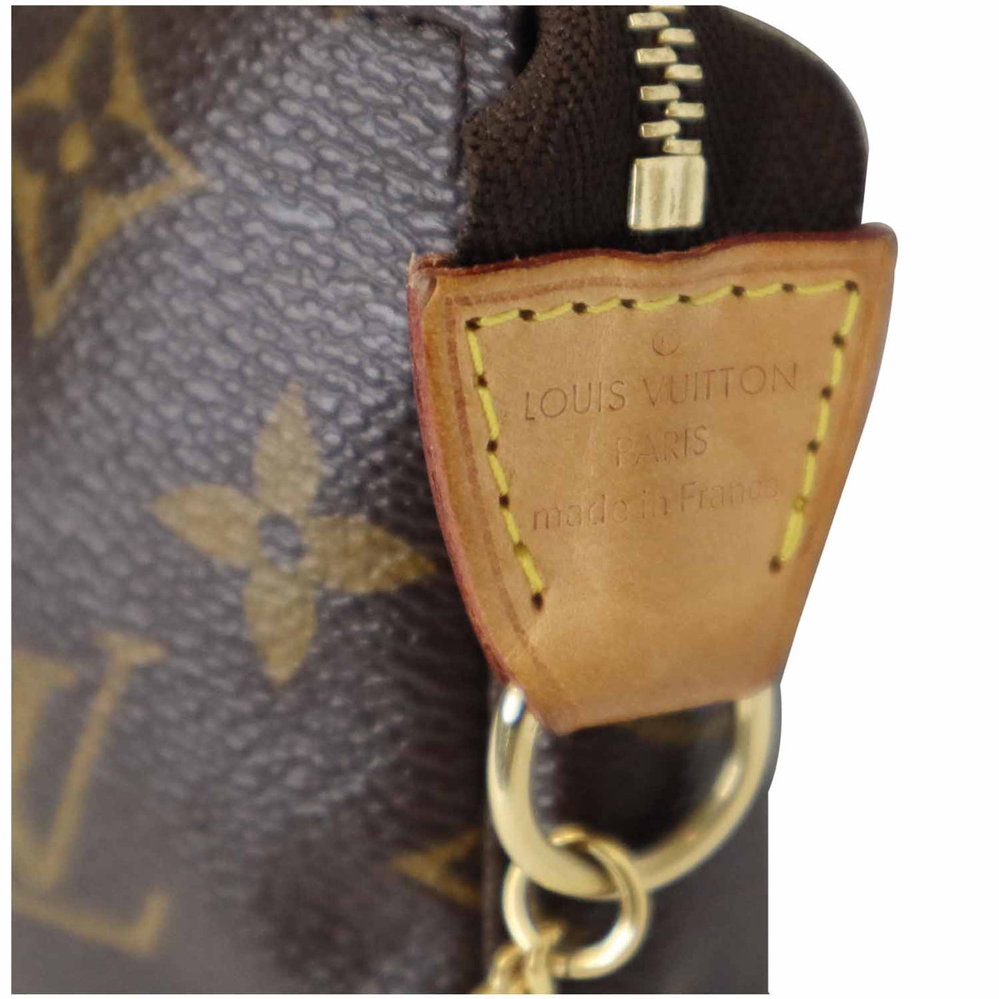 LOUIS VUITTON Mini Pochette Monogram Canvas Accessories Pouch Brown