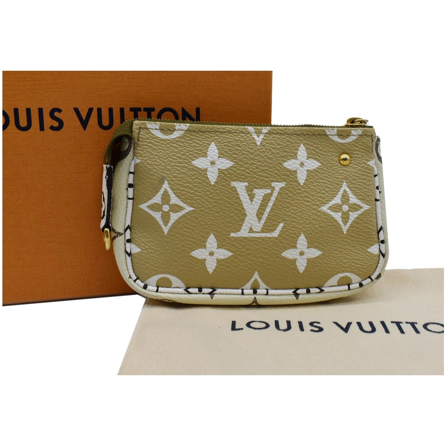 LOUIS VUITTON Micro Pochette Monogram Giant Canvas Accessories Pouch Khaki Green