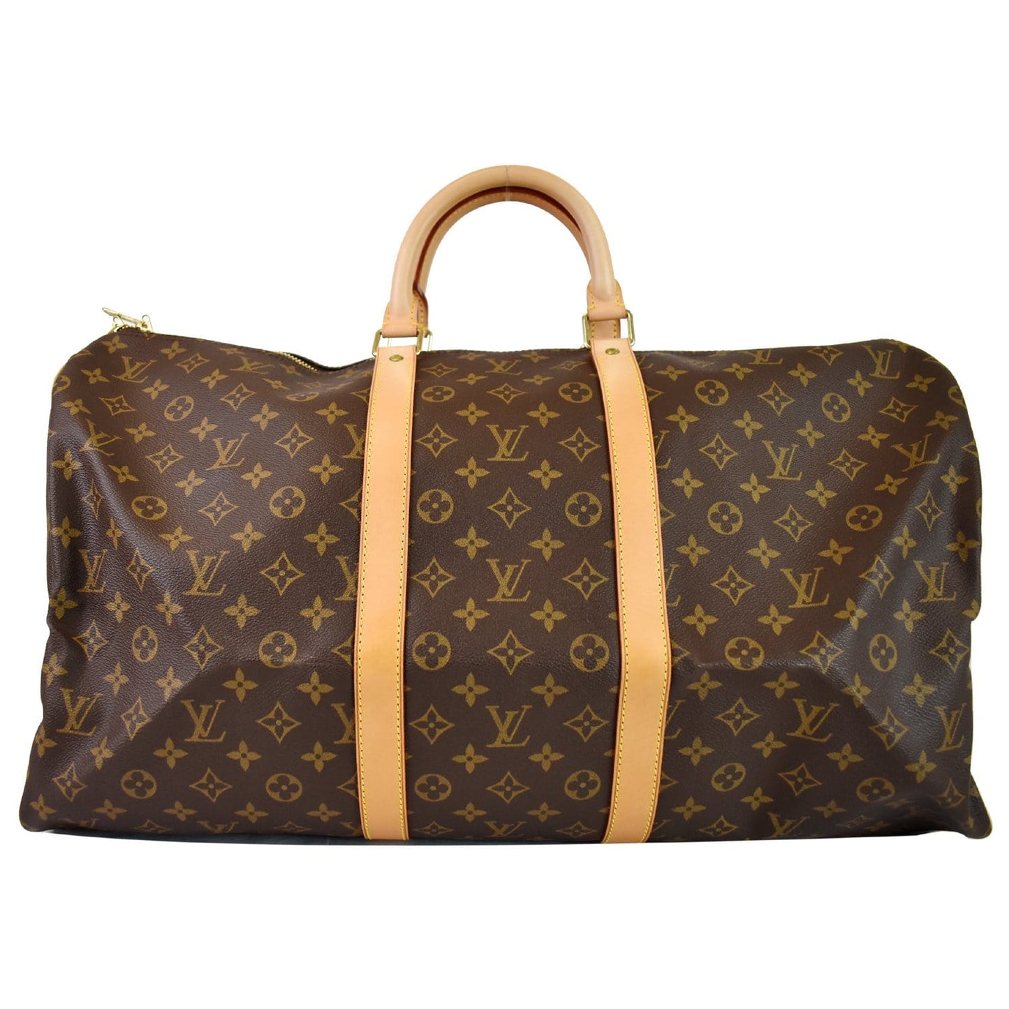 LOUIS VUITTON Keepall 55 Monogram Canvas Travel Bag Brown