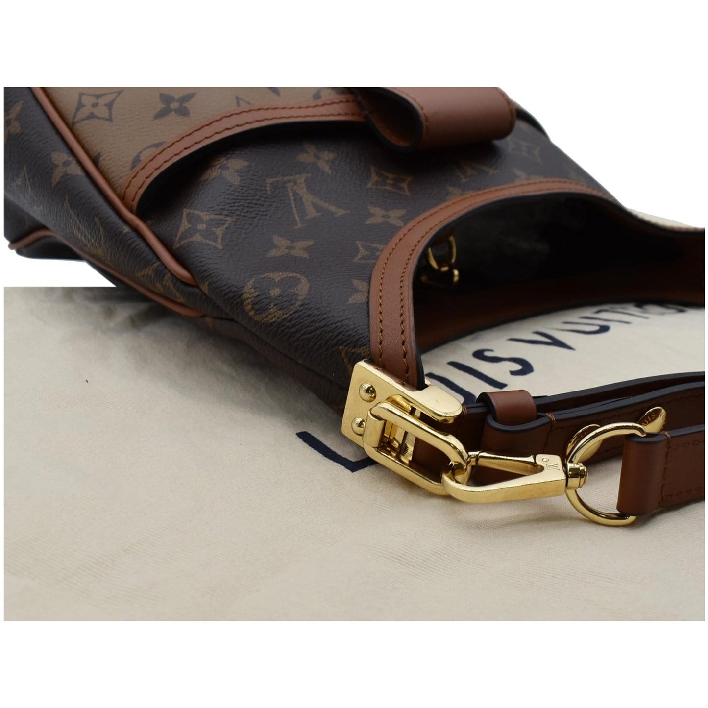 LOUIS VUITTON Dauphine PM Monogram Reverse Canvas Hobo Shoulder Bag Brown