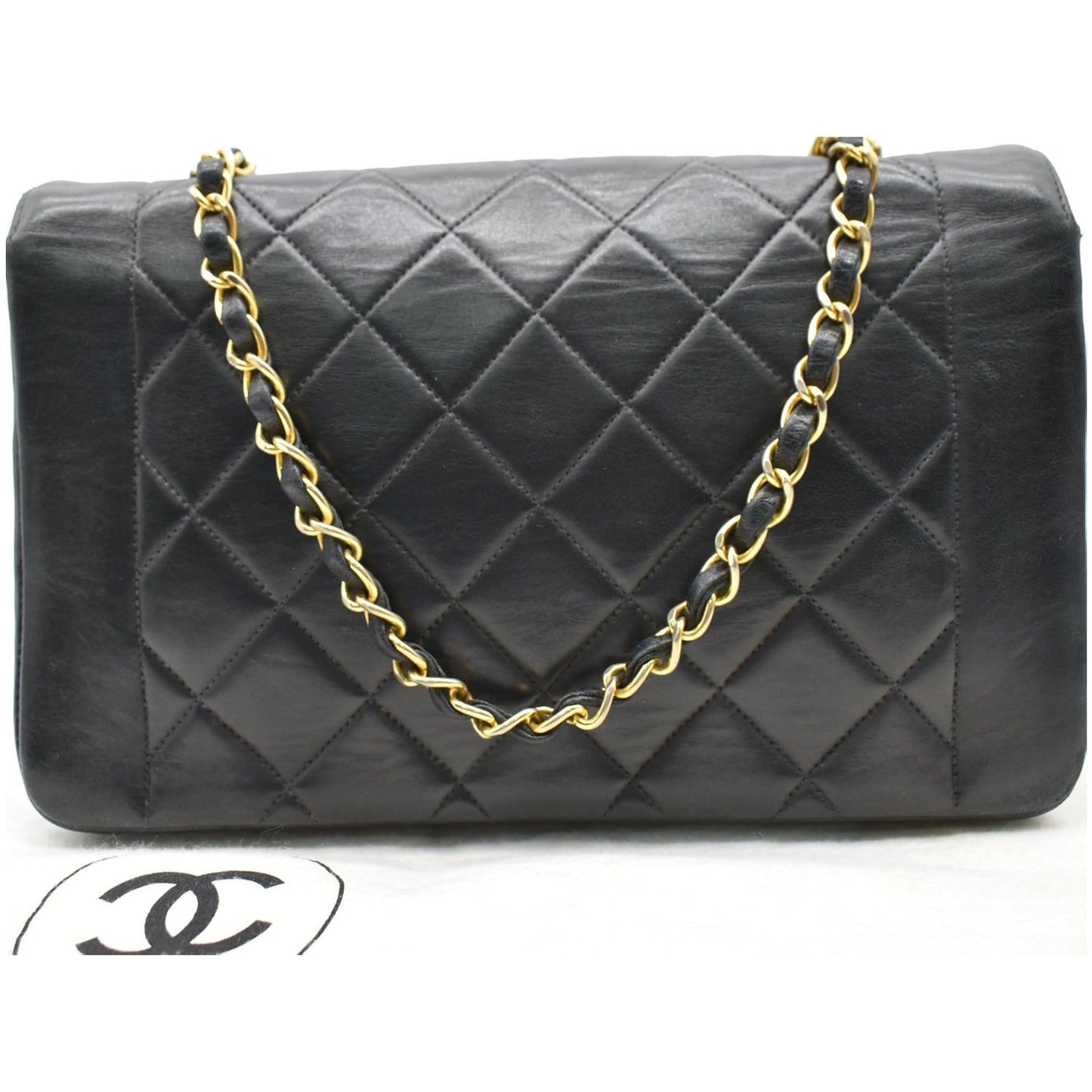 CHANEL Diana Flap Quilted Lambskin Leather Shoulder Bag Black - 20% OFF
