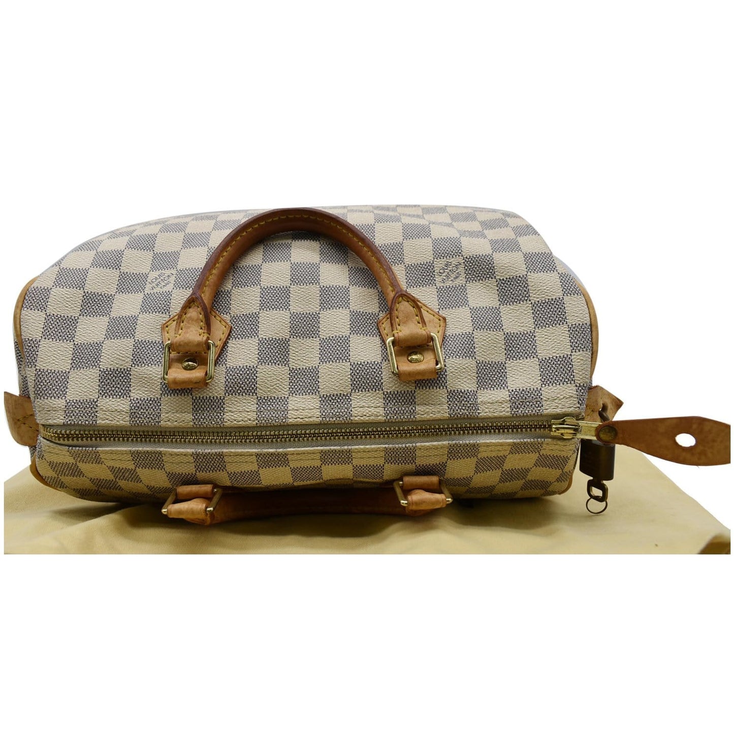 LOUIS VUITTON Speedy 30 Damier Azur Satchel Bag White - Sold