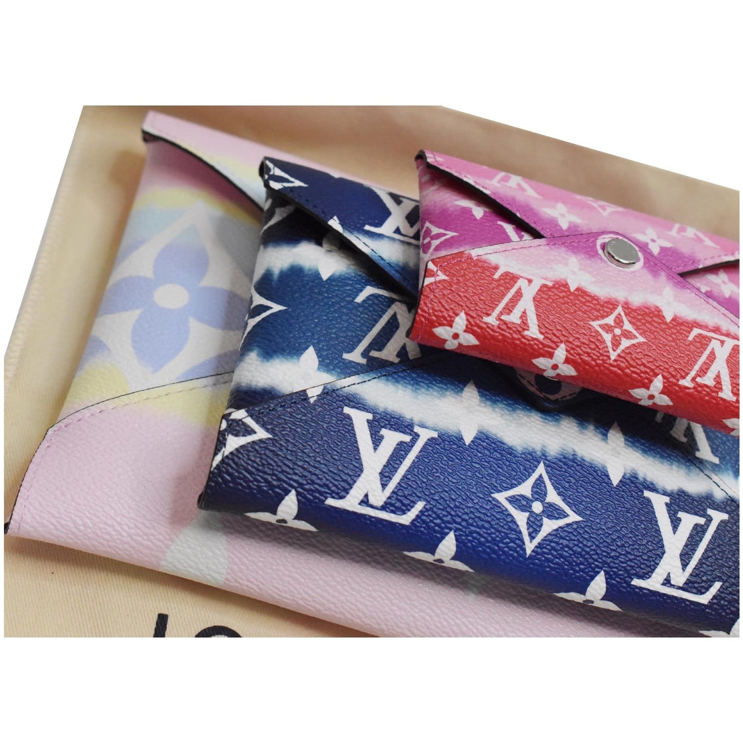 LOUIS VUITTON Summer Kirigami Pochette Set Monogram Escale Pastel/Blue/Red - 25% OFF
