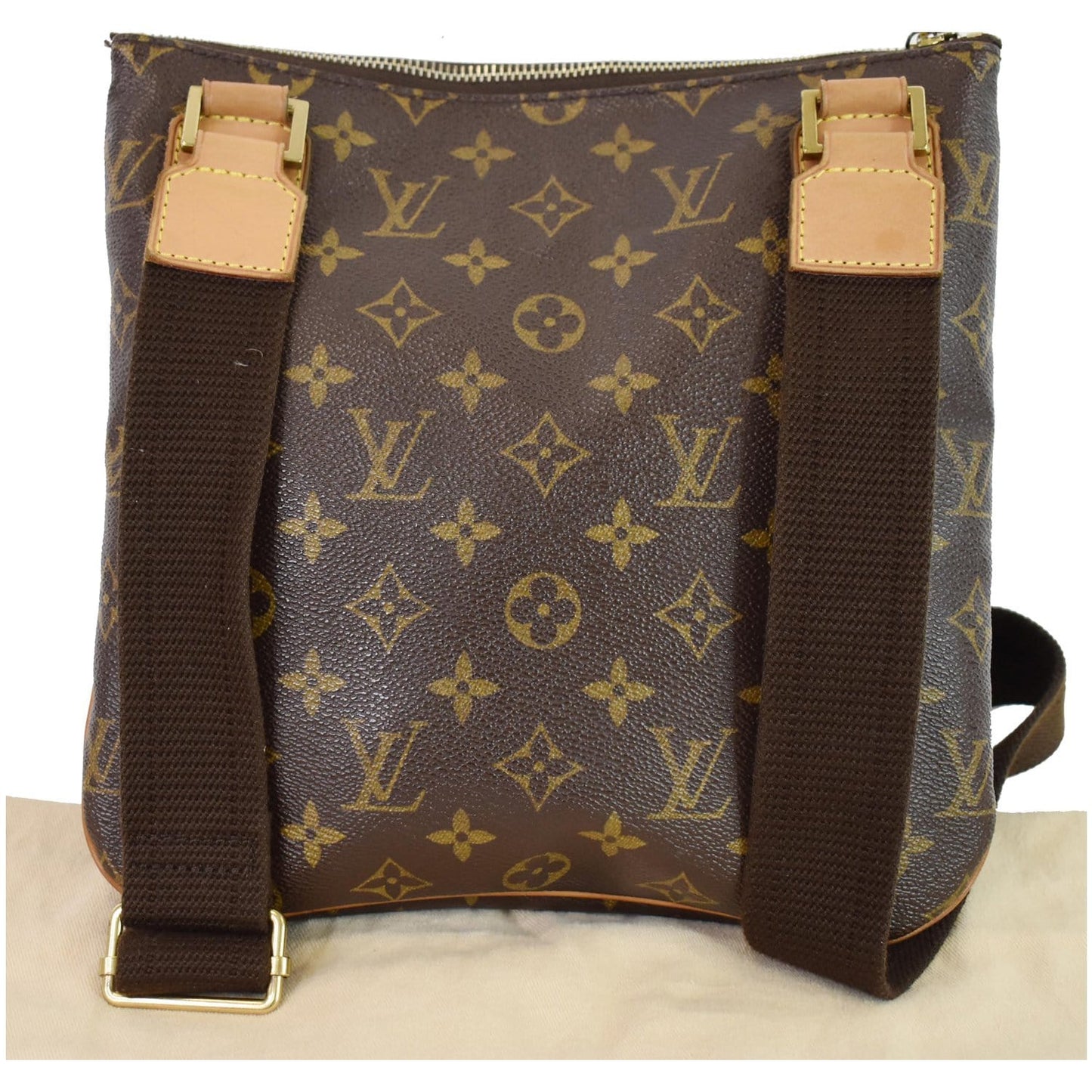 LOUIS VUITTON Bosphore Pochette Monogram Canvas Shoulder Bag Brown