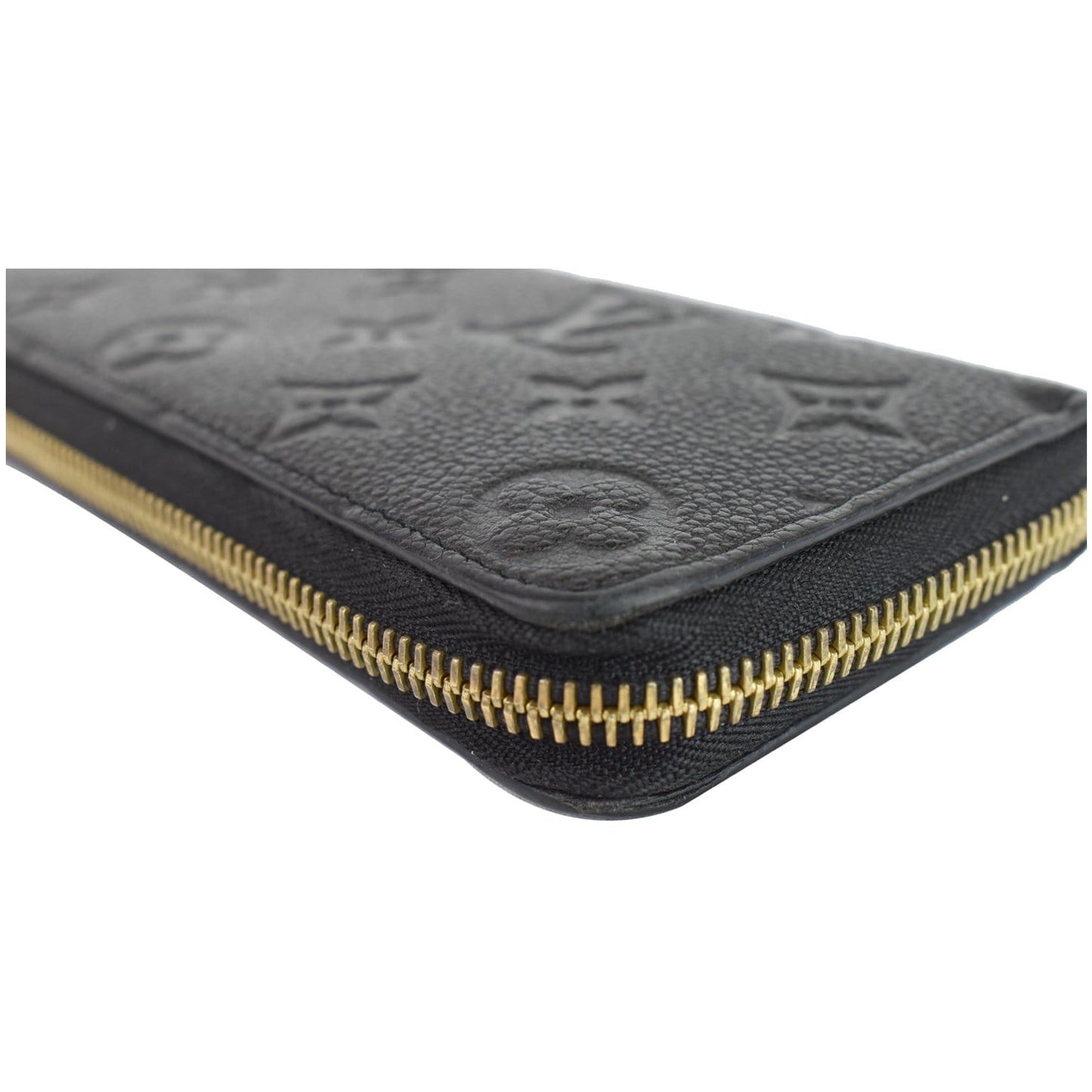 LOUIS VUITTON Clemence Empreinte Leather Wallet Black