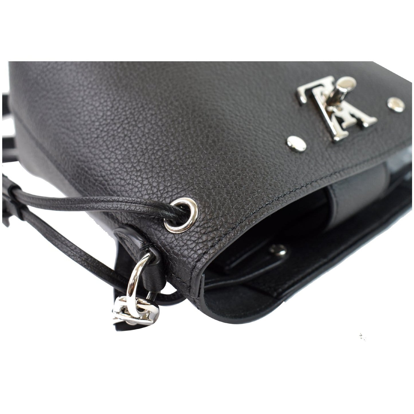 LOUIS VUITTON Nano Lockme Bucket Calf leather Crossbody Bag Black - Final Sale