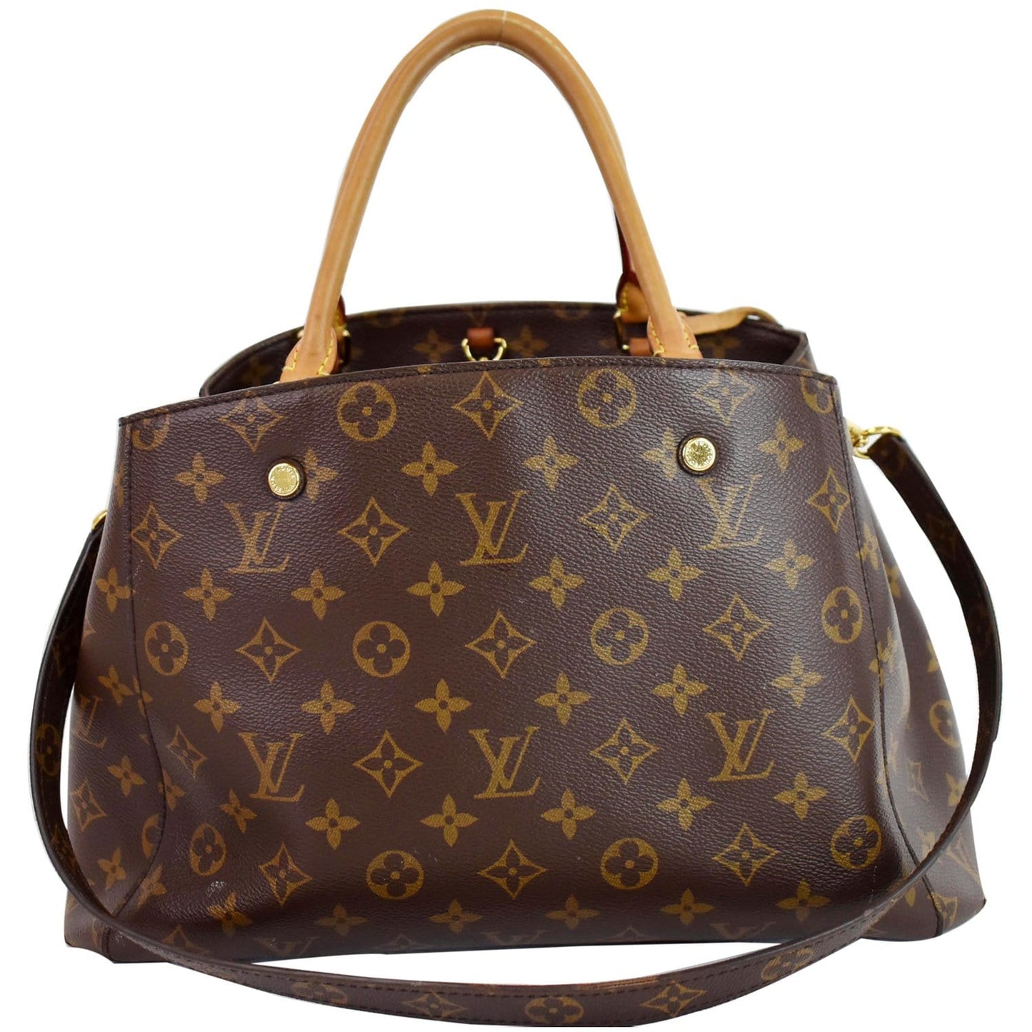 LOUIS VUITTON Montaigne MM Monogram Canvas Shoulder Bag Brown